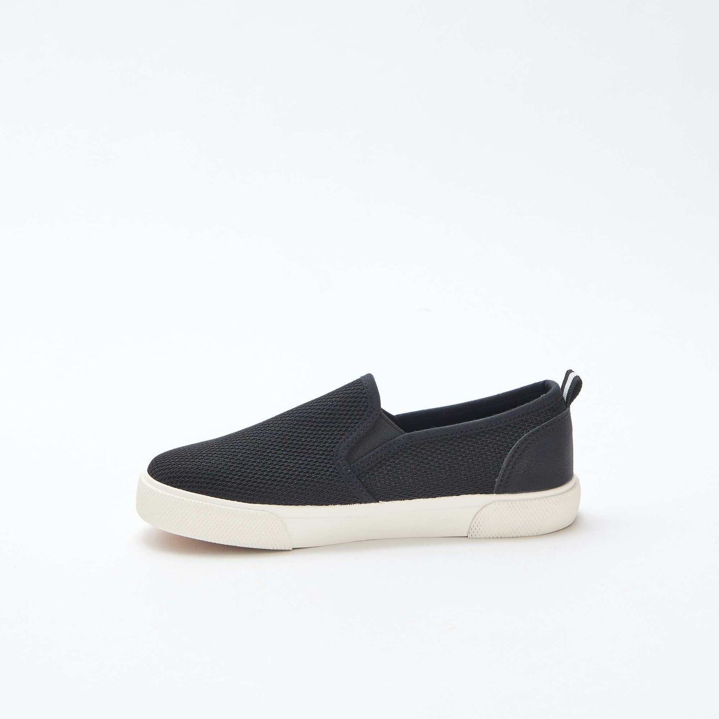 Baskets basses slip-on en mesh uni NOIR