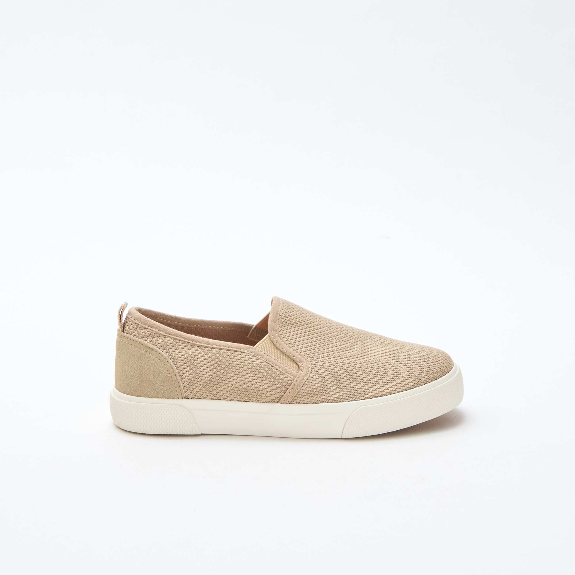 Baskets basses slip-on en mesh uni BEIGE