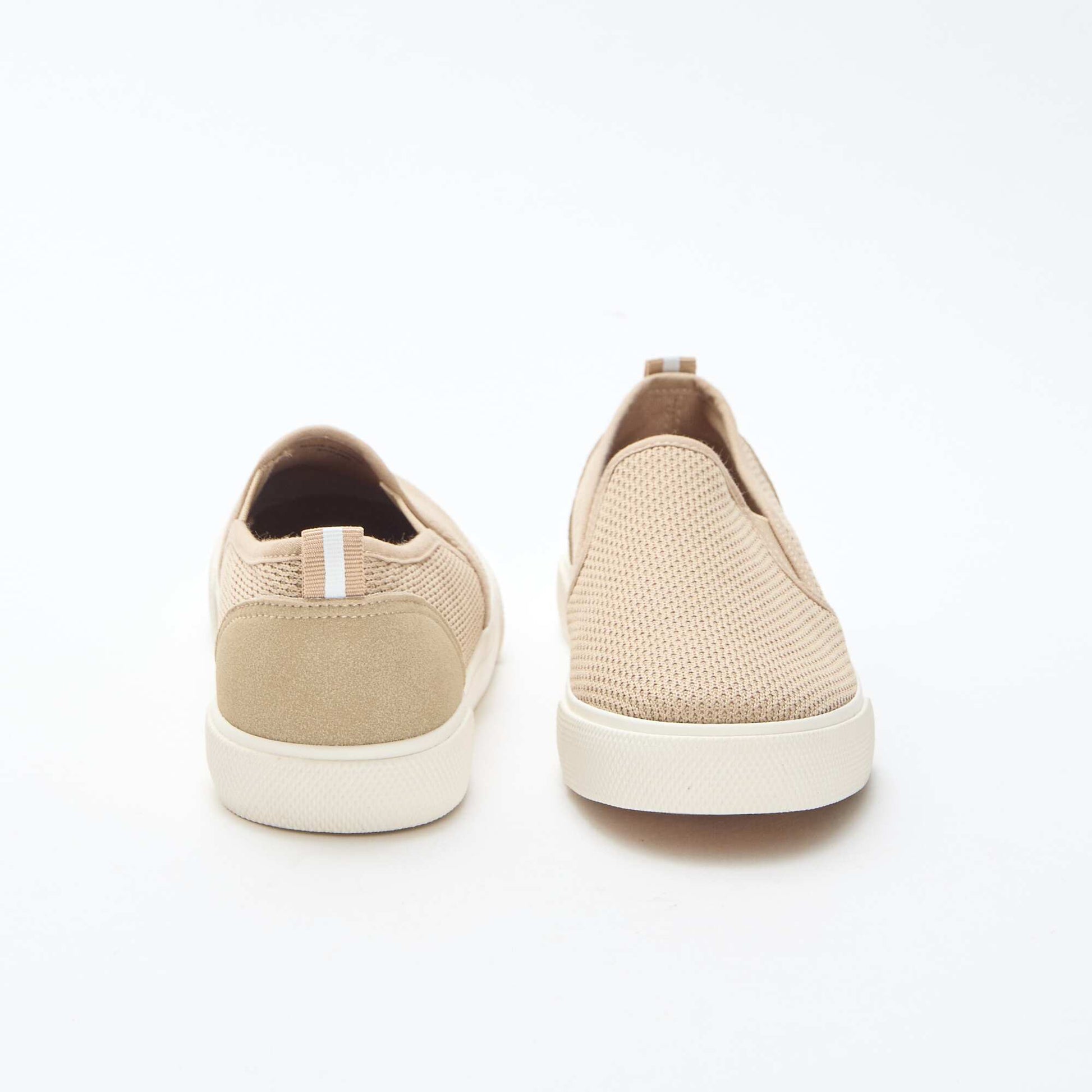 Baskets basses slip-on en mesh uni BEIGE