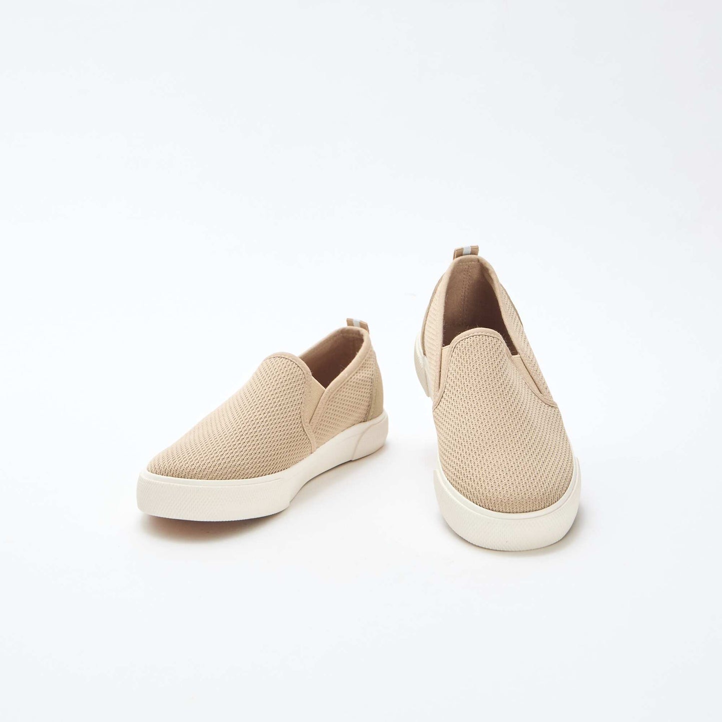 Baskets basses slip-on en mesh uni BEIGE