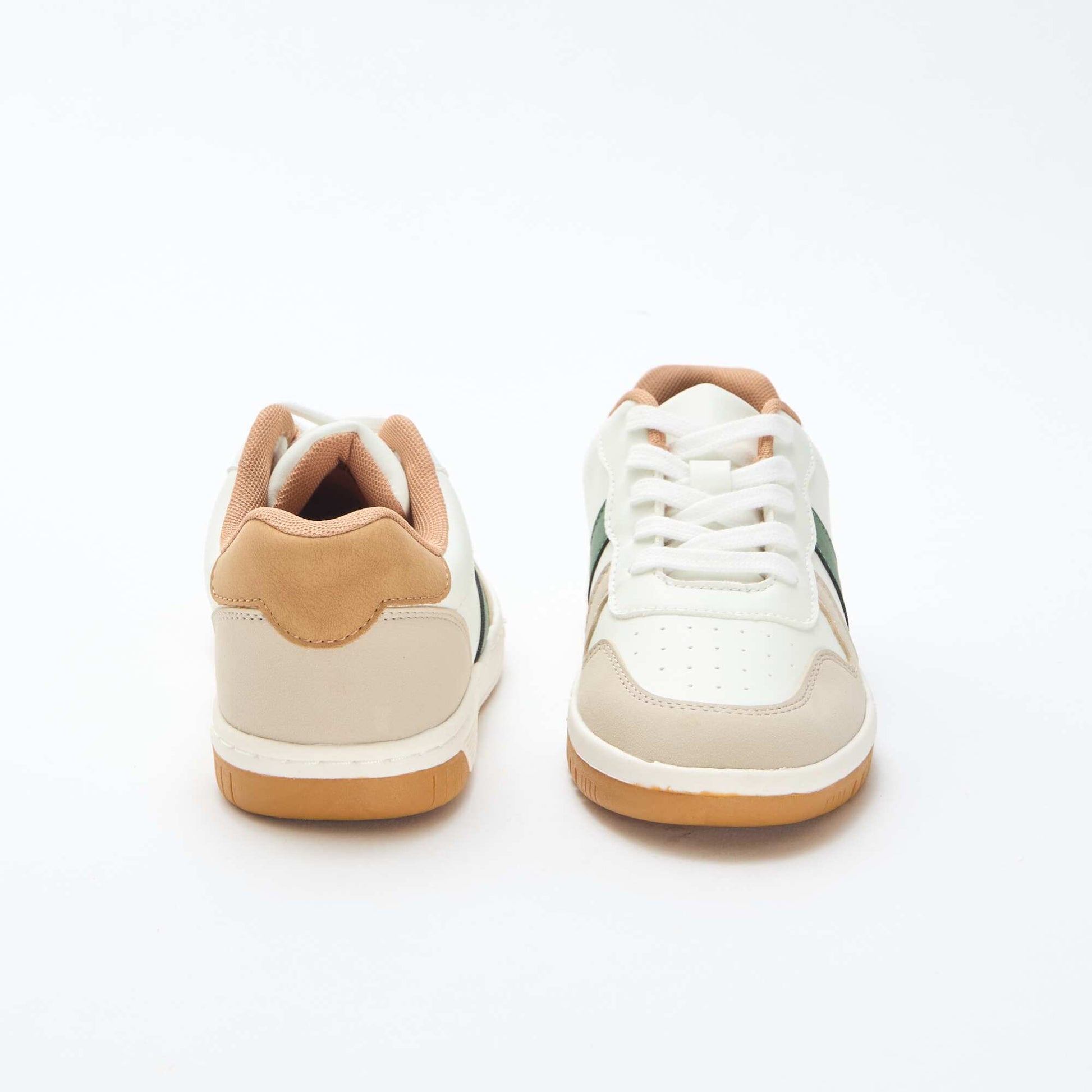 Baskets basses renforcées tricolore BLANC