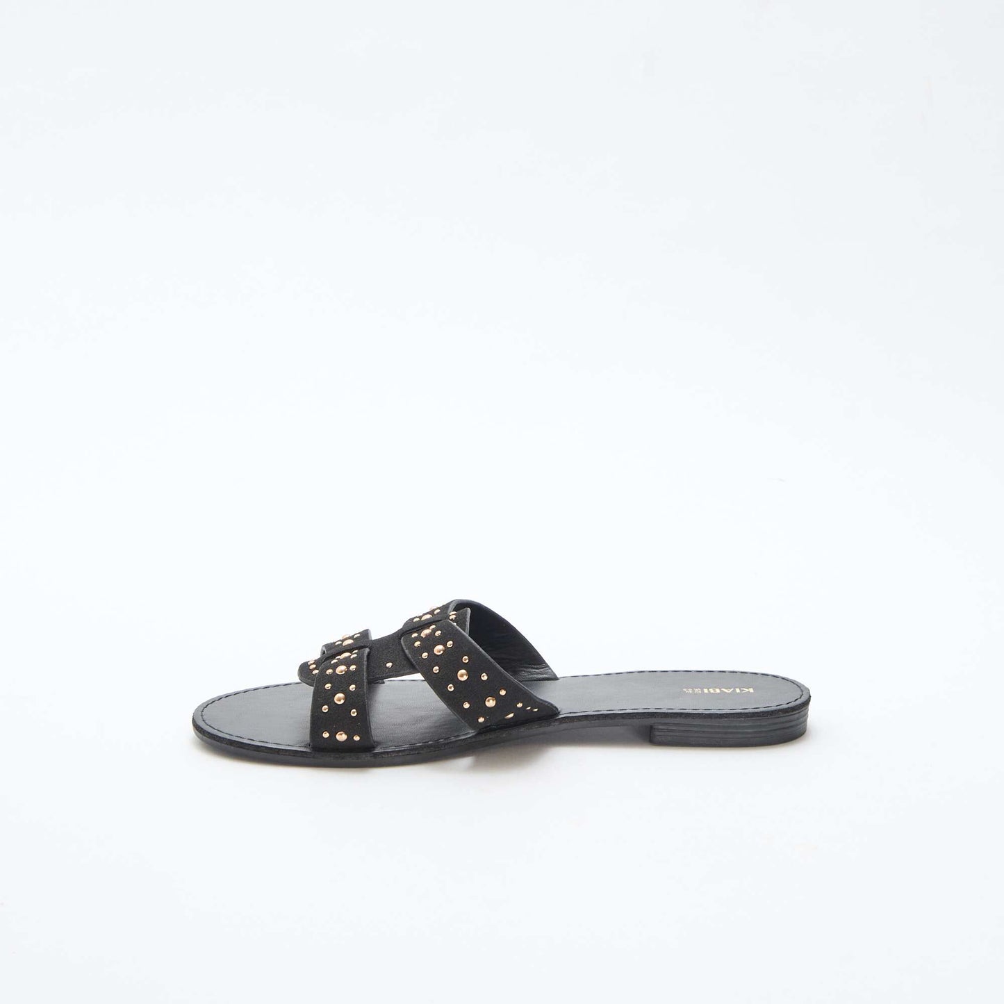 Mules avec bride en macramé brillant NOIR