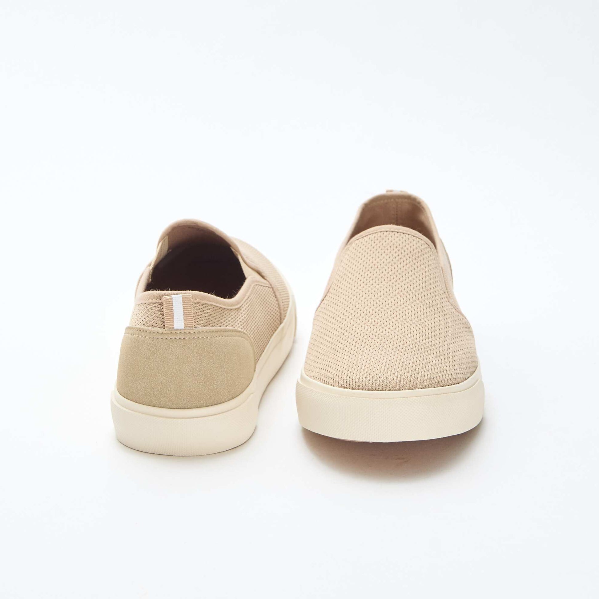 Baskets basses slip-on en mesh BEIGE