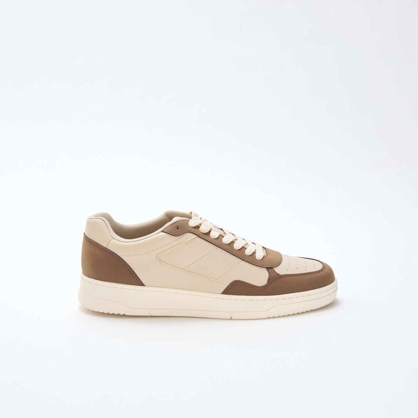 Baskets basses avec découpe bicolore BEIGE