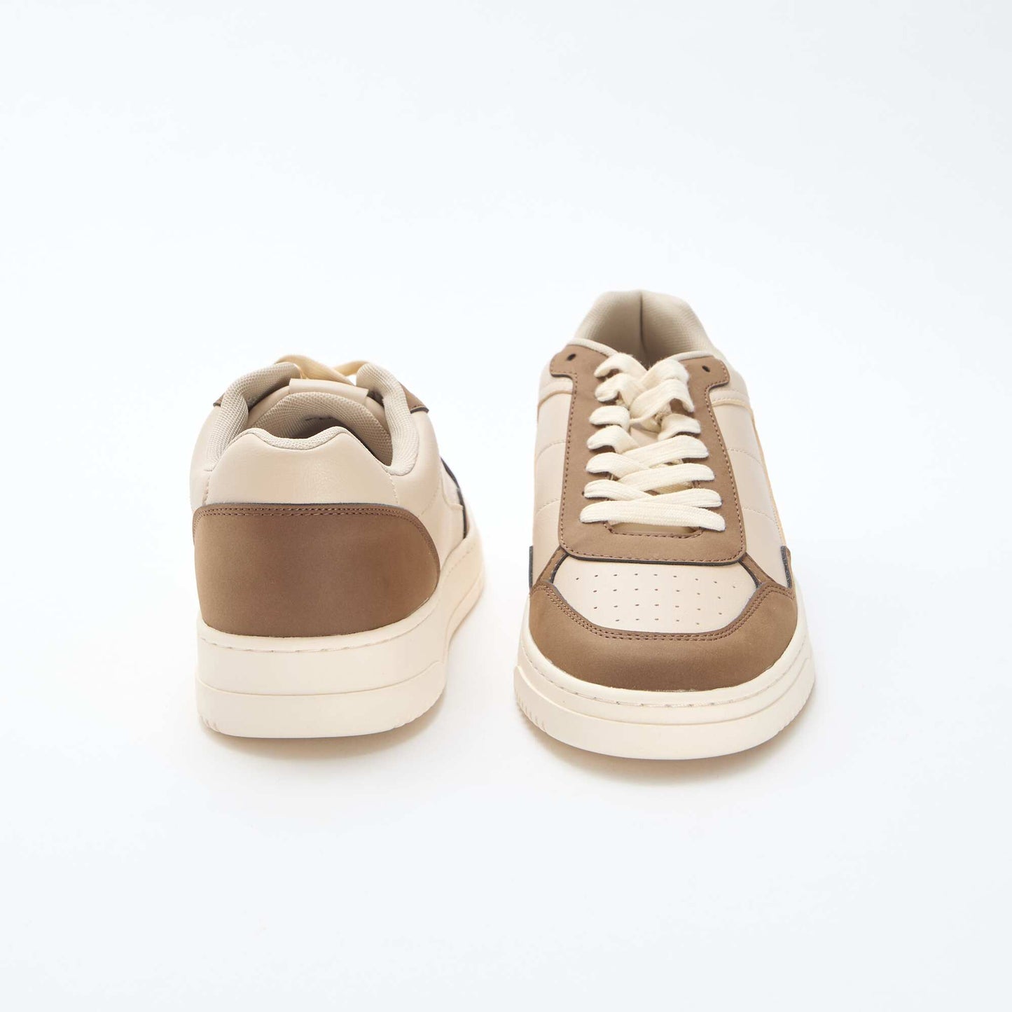 Baskets basses avec découpe bicolore BEIGE