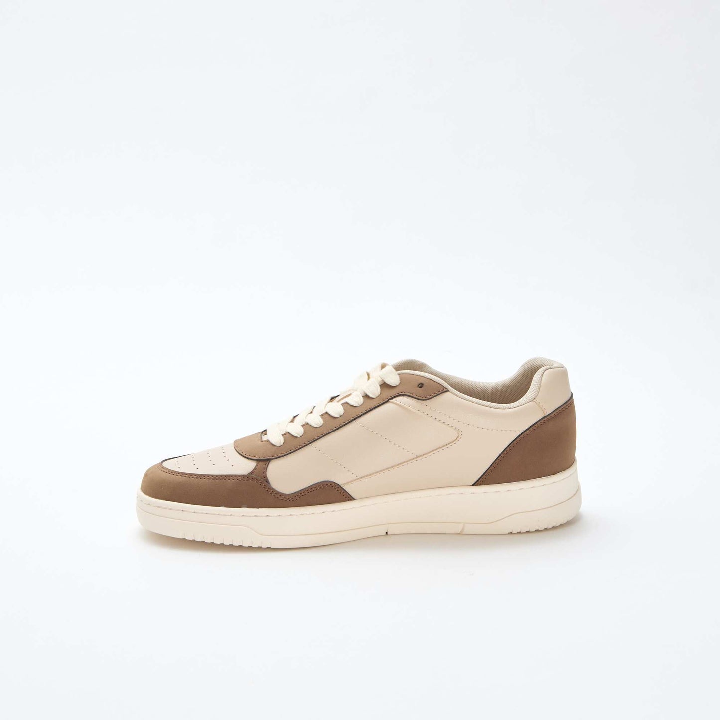 Baskets basses avec découpe bicolore BEIGE