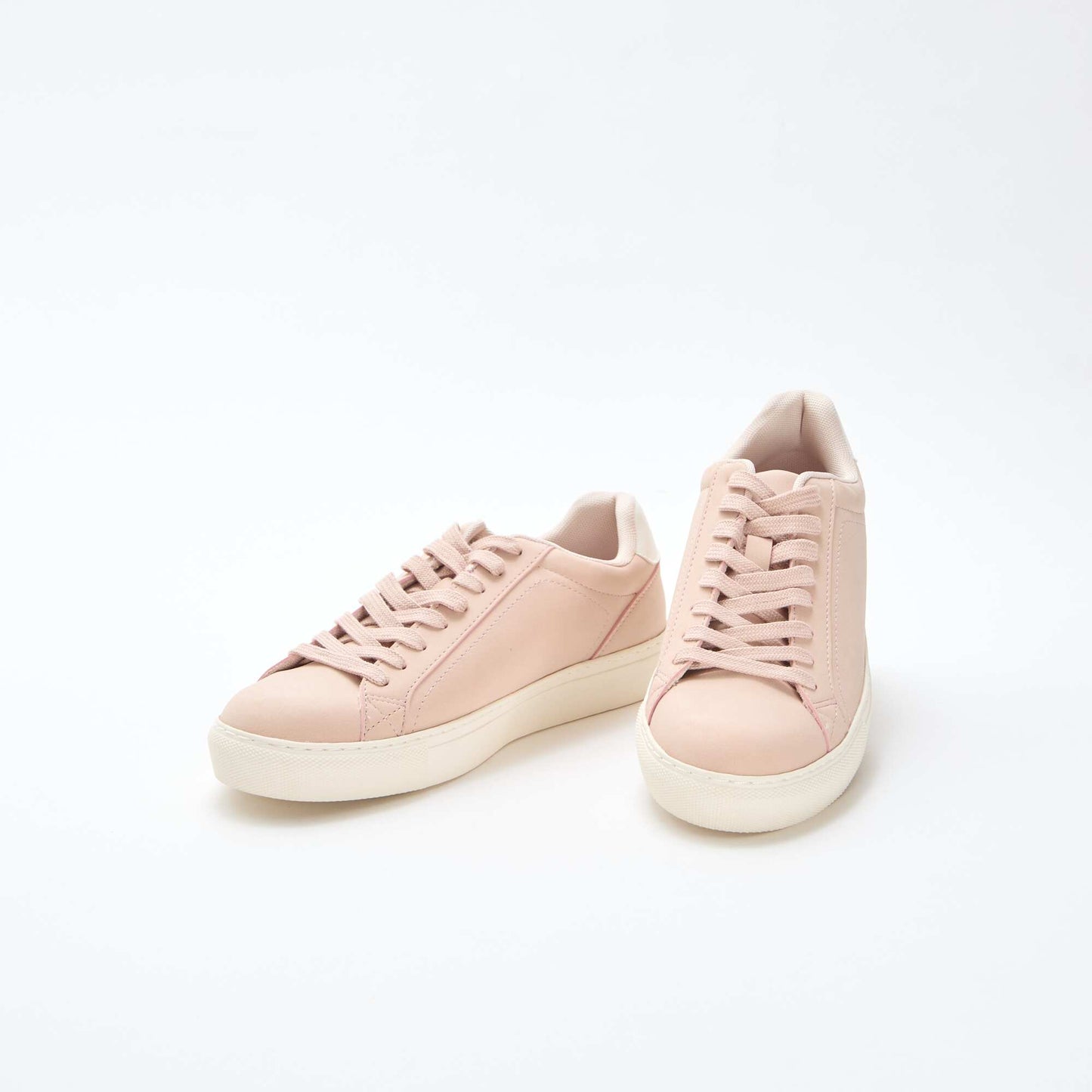 Baskets basses en suédine brillant BEIGE