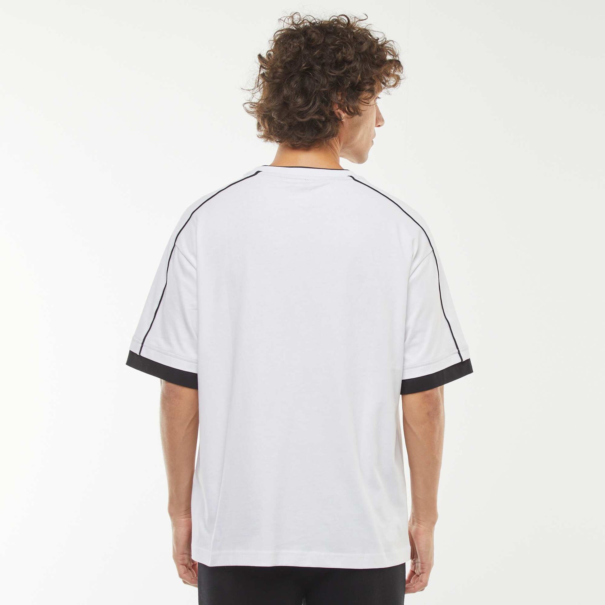 T-shirt oversize avec ligne BLANC