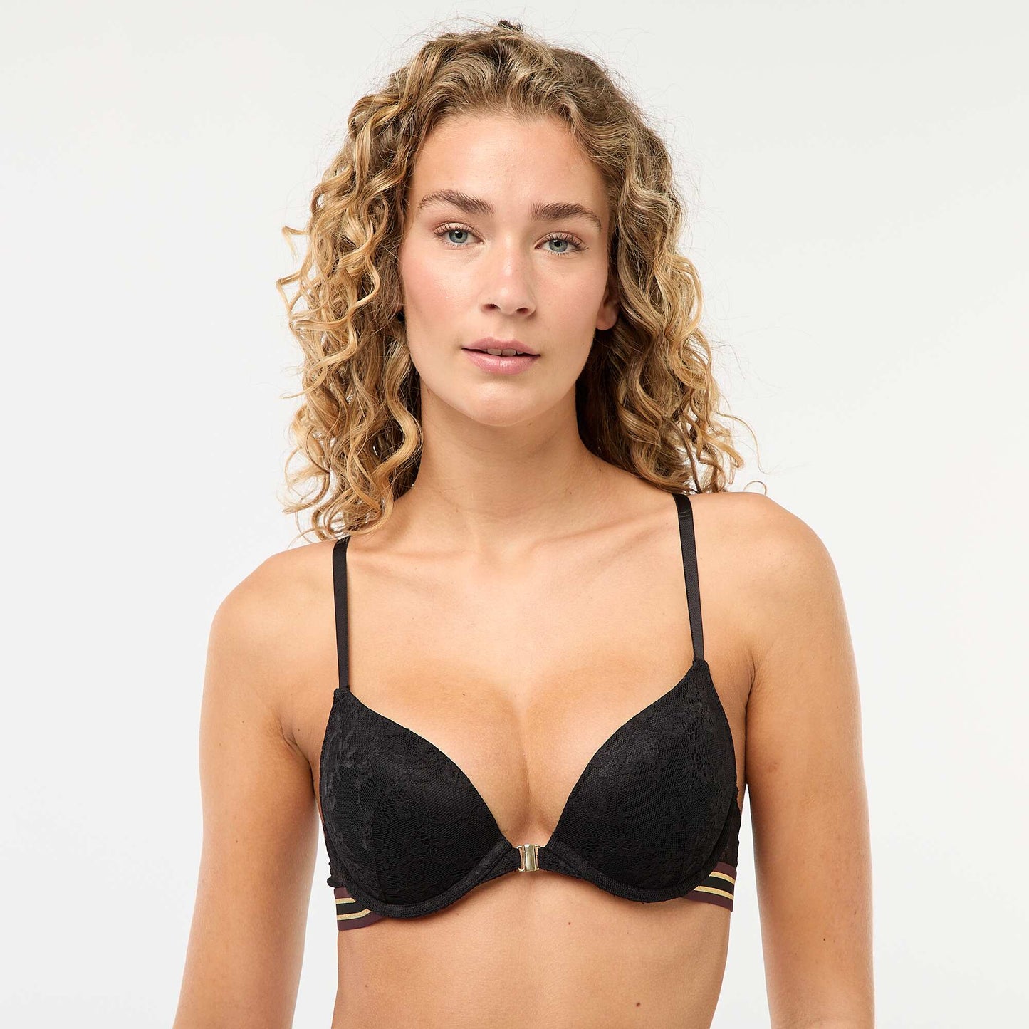 Soutien-gorge push up en dentelle avec dos nageur NOIR