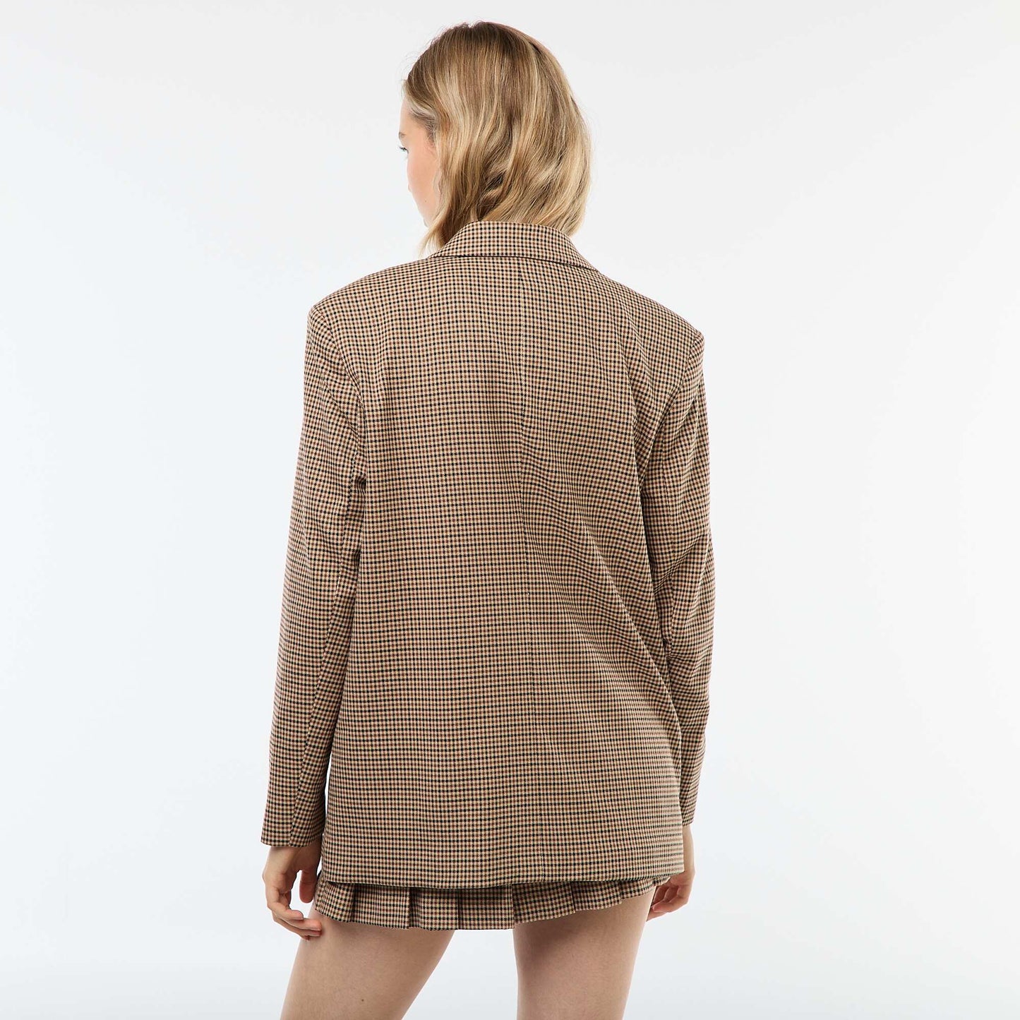 Blazer imprimé pied de poule MARRON