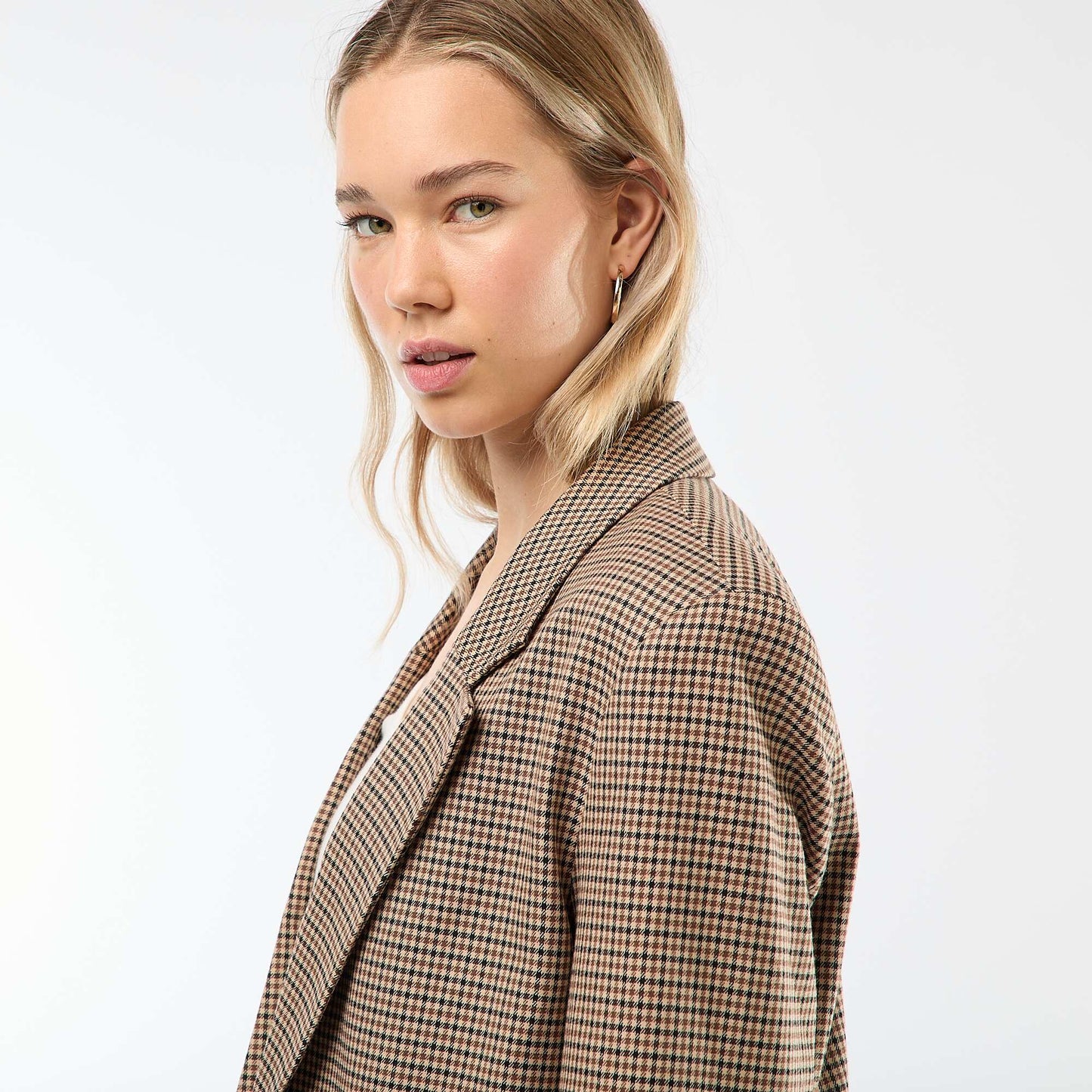 Blazer imprimé pied de poule MARRON