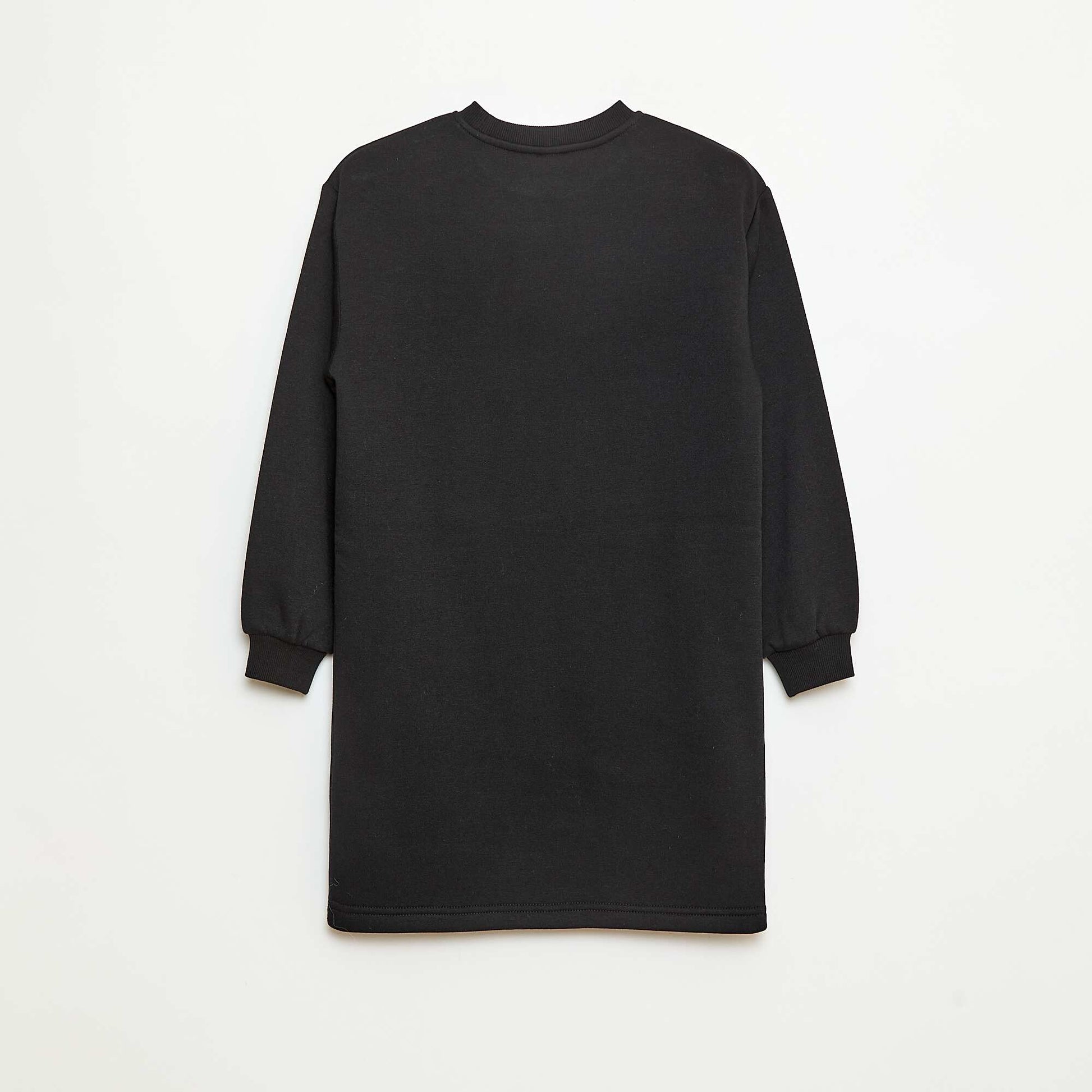 Robe en molleton avec animation sequins pailletés NOIR