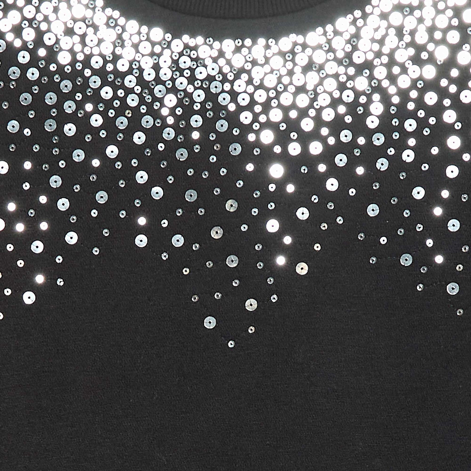 Robe en molleton avec animation sequins pailletés NOIR