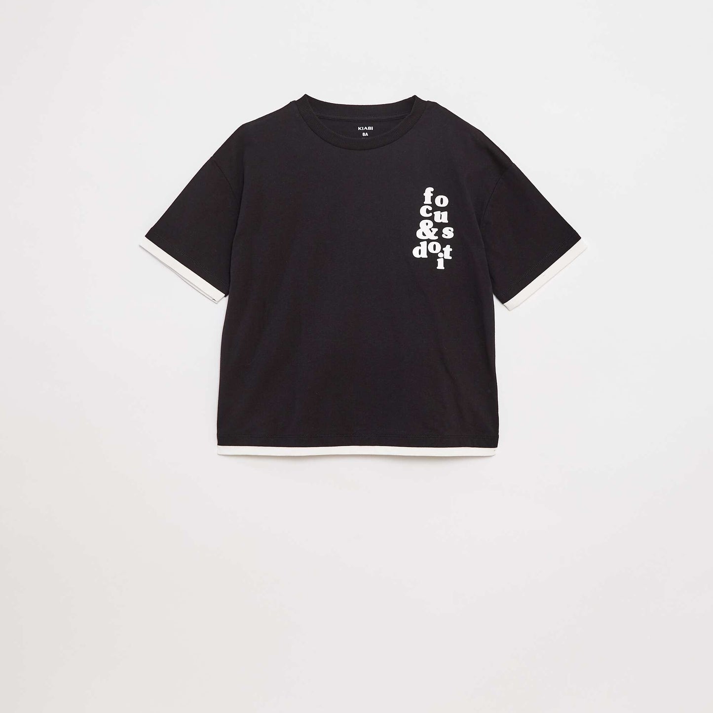 T-shirt effet 2-en-1 NOIR