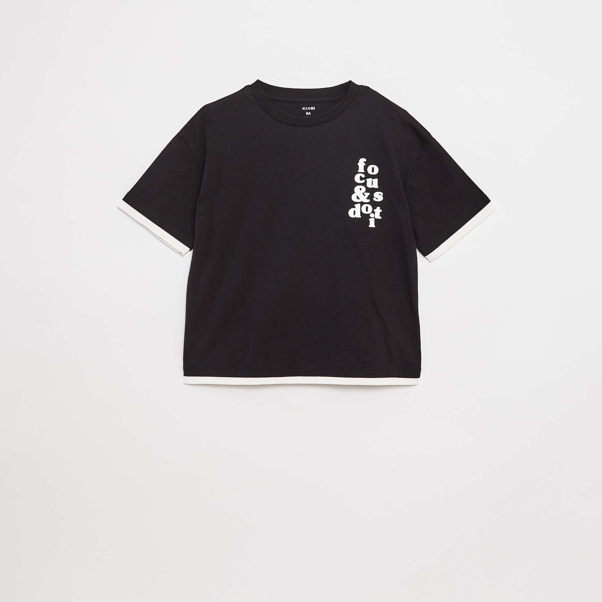 T-shirt effet 2-en-1 NOIR