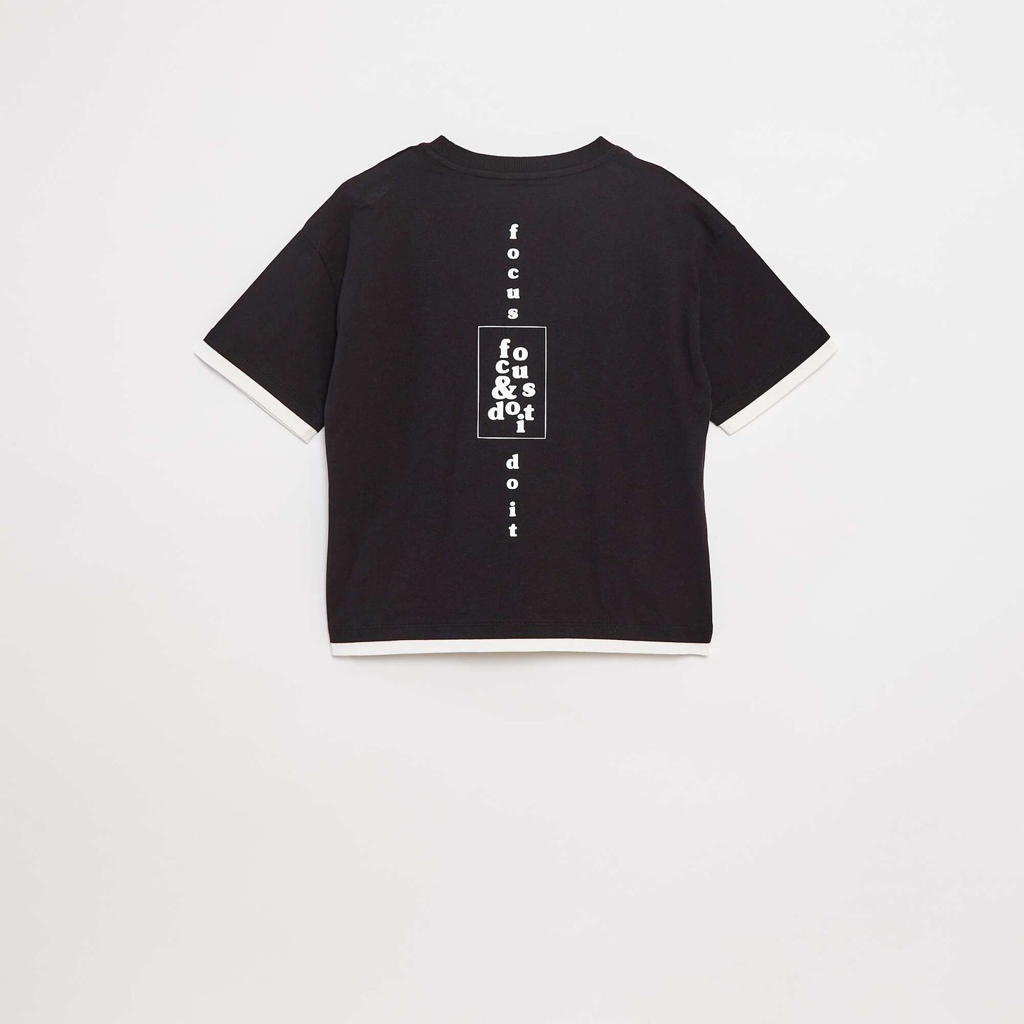 T-shirt effet 2-en-1 NOIR