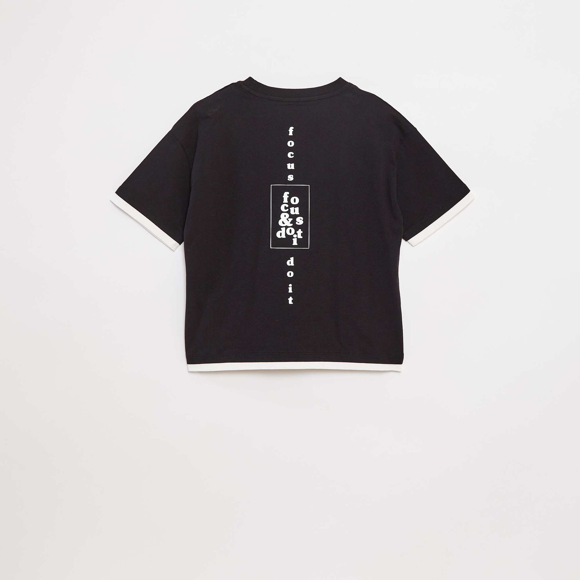 T-shirt effet 2-en-1 NOIR