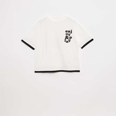 T-shirt effet 2-en-1 BLANC