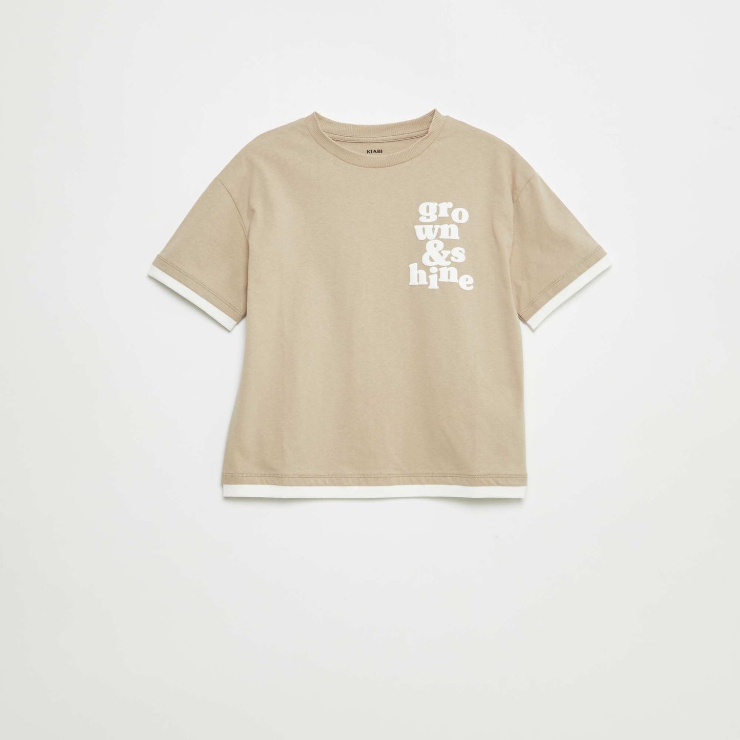 T-shirt effet 2-en-1 BEIGE