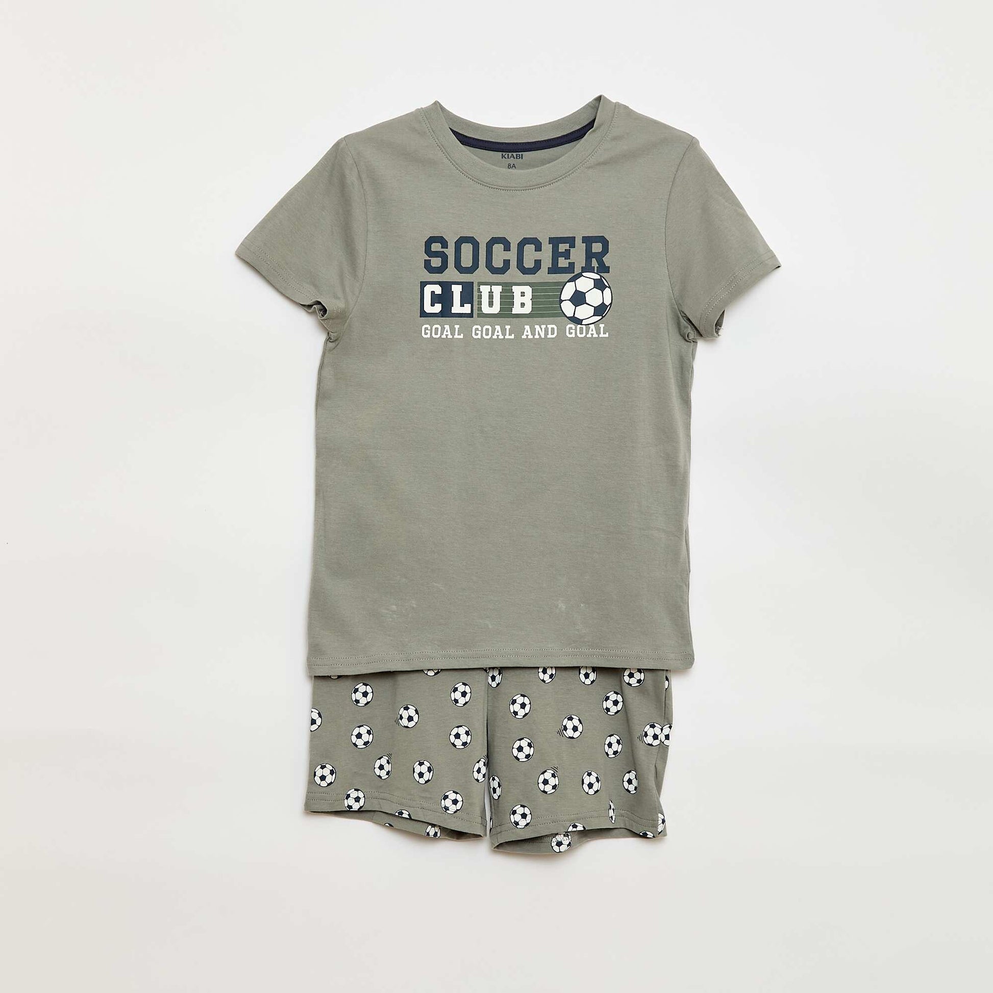 Ensemble pyjama court short + t-shirt - 2 pièces GRIS
