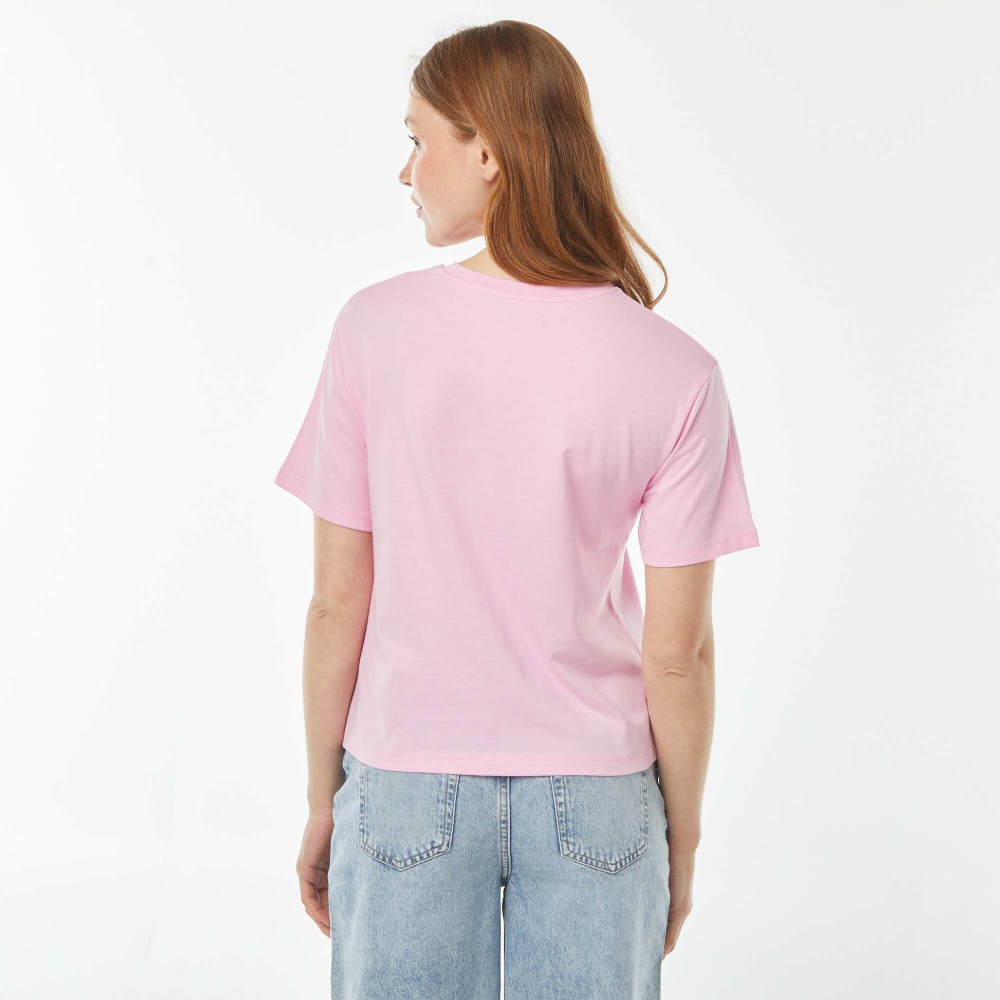 Tee-shirt oversize avec print devant ROSE