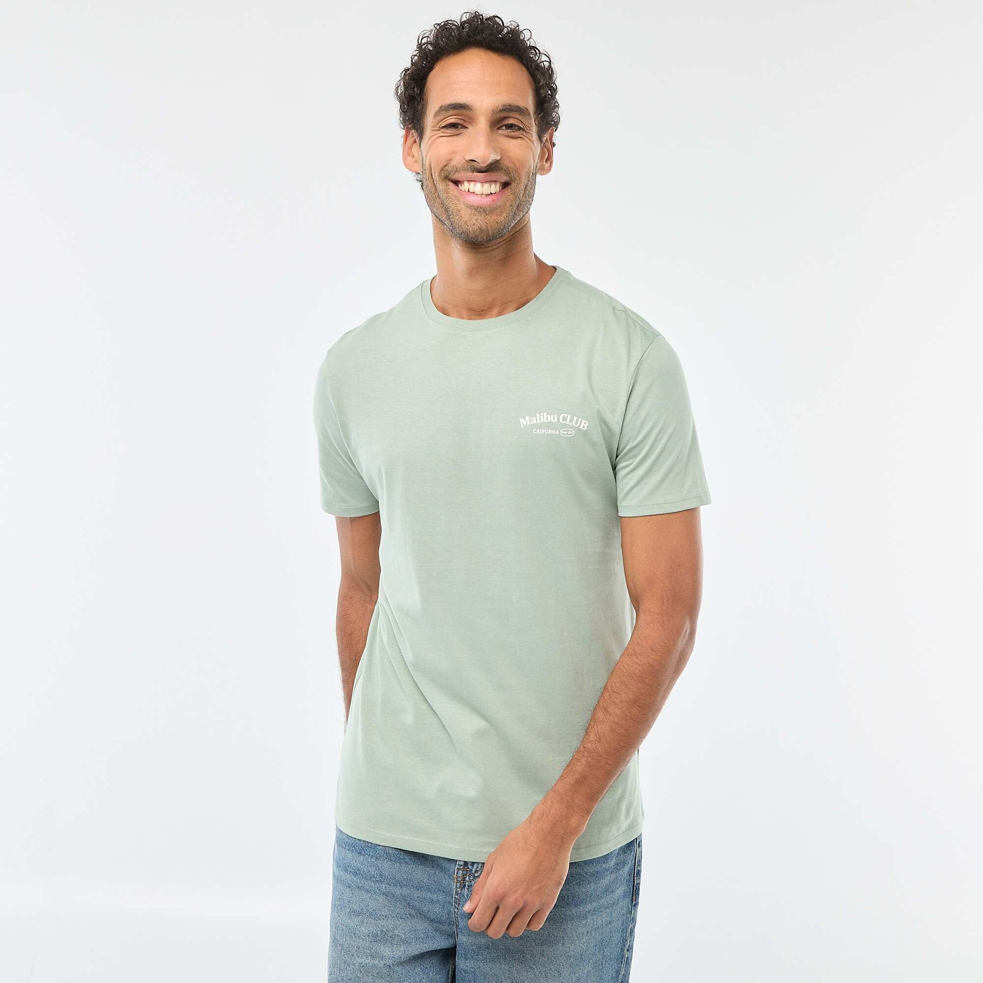 T-shirt à col rond et manches courtes imprimé VERT