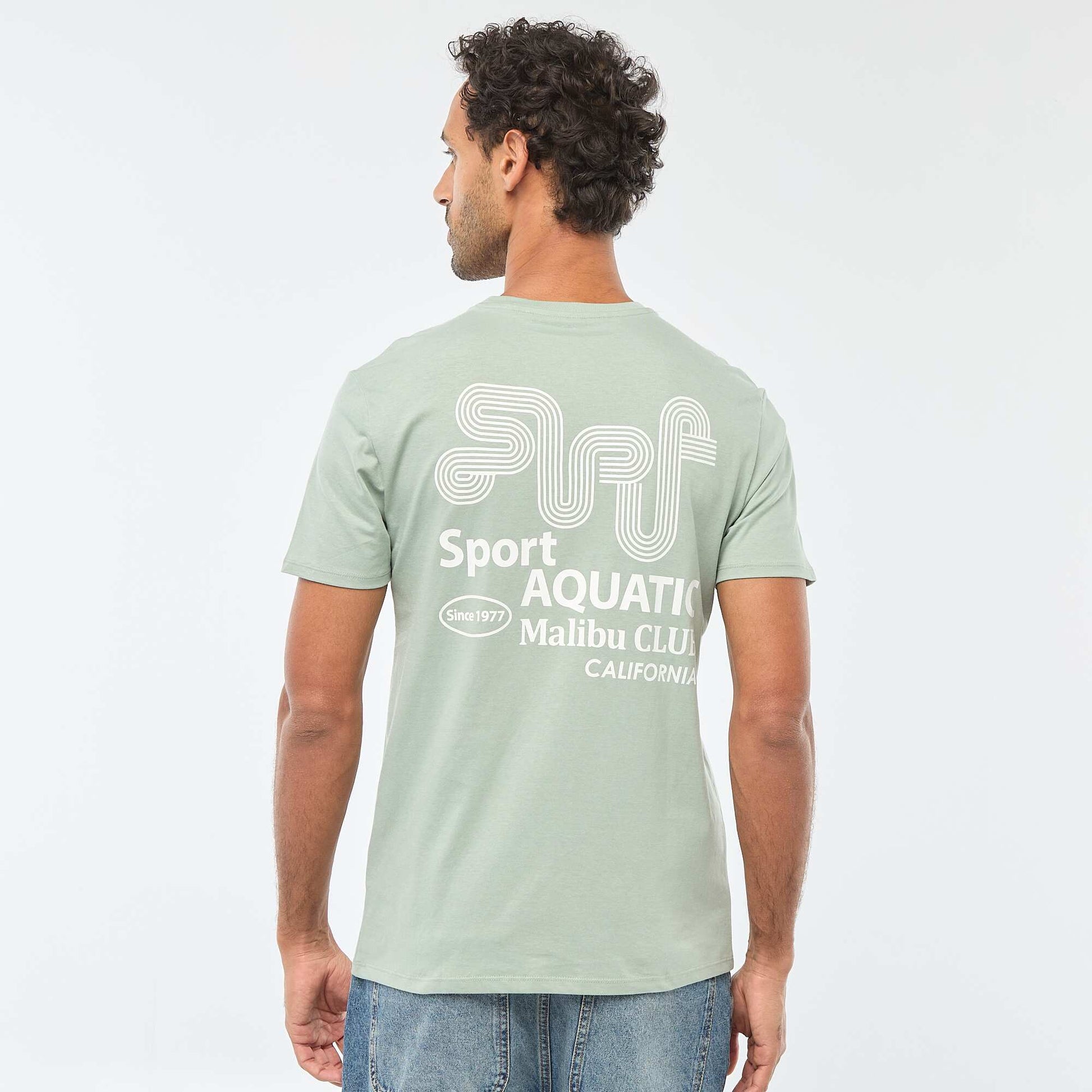 T-shirt à col rond et manches courtes imprimé VERT