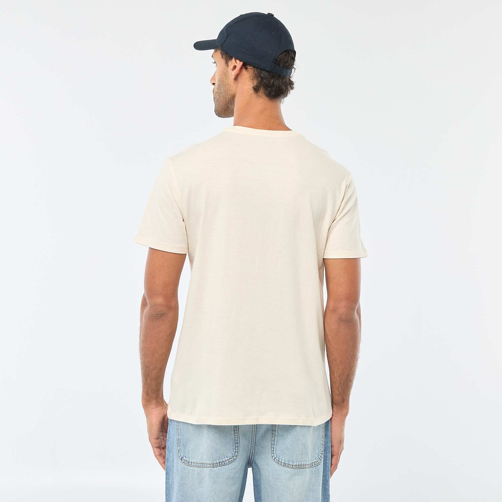 T-shirt à col rond et manches courtes imprimé BLANC