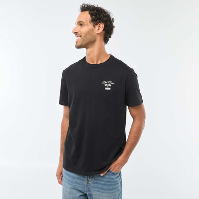 T-shirt à col rond et manches courtes imprimé NOIR