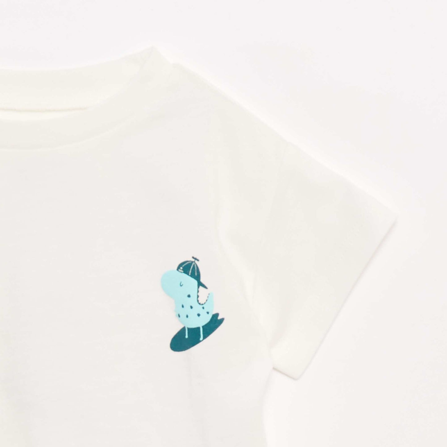 T-shirt imprimé fantaisie à manches courtes BLANC
