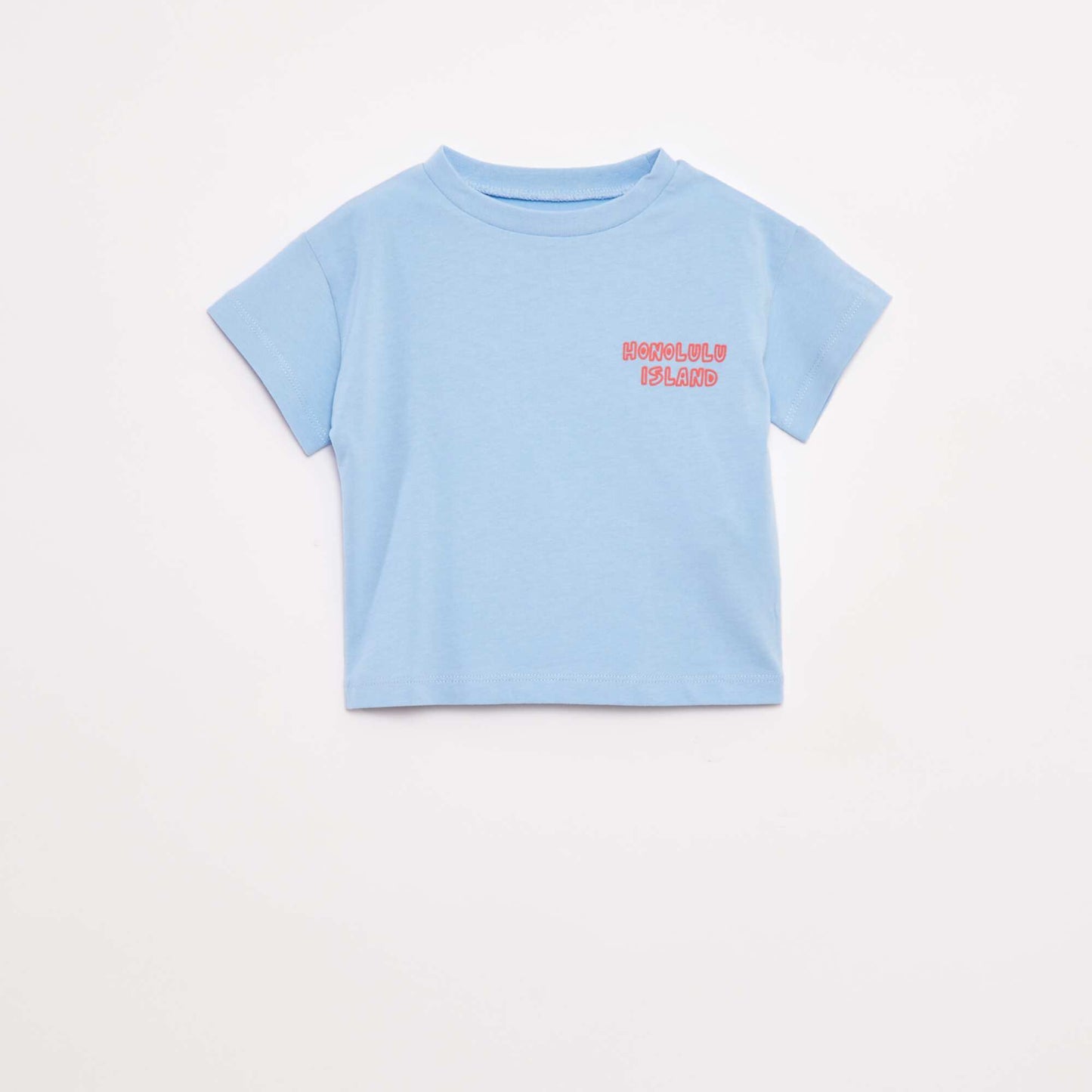 T-shirt imprimé fantaisie à manches courtes BLEU