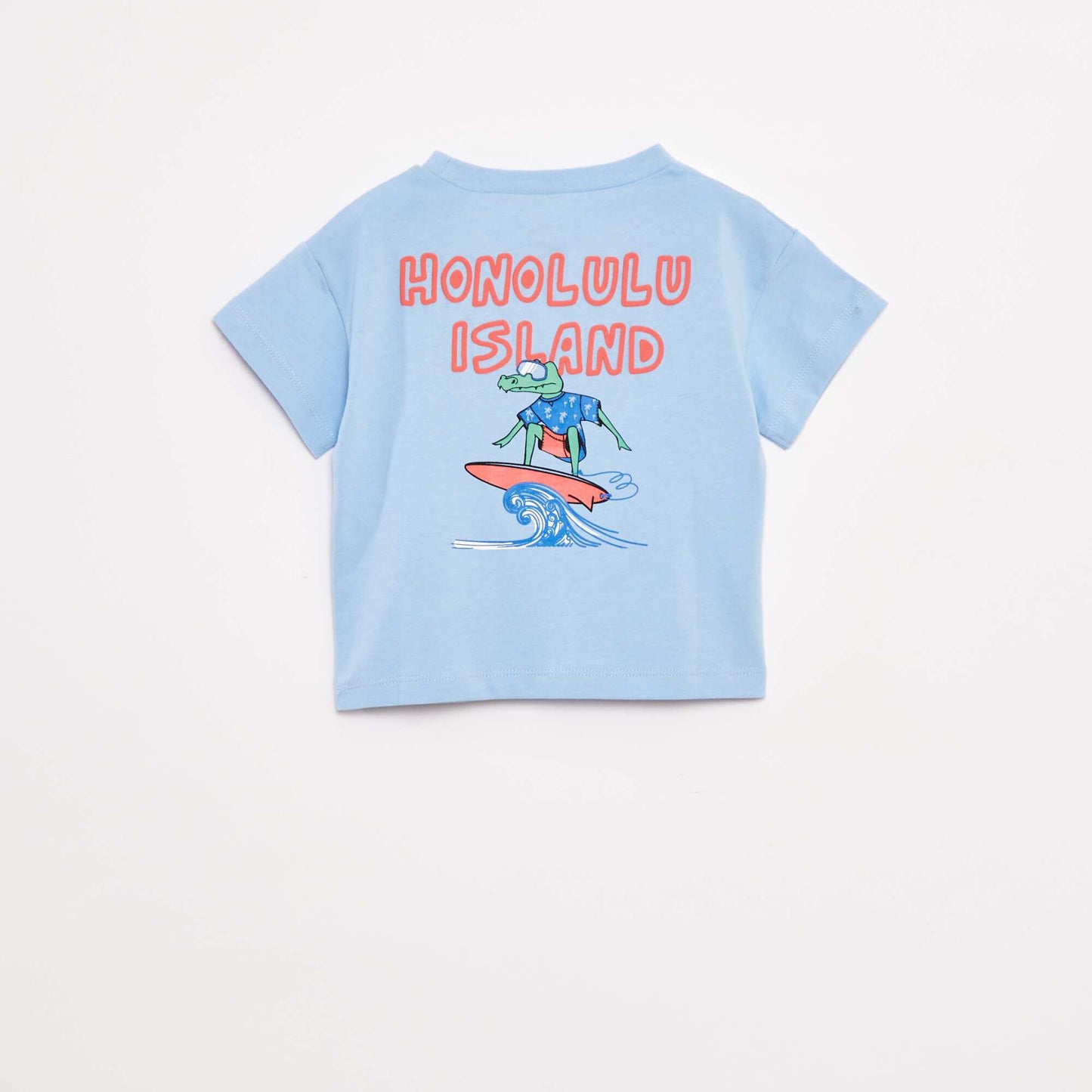 T-shirt imprimé fantaisie à manches courtes BLEU