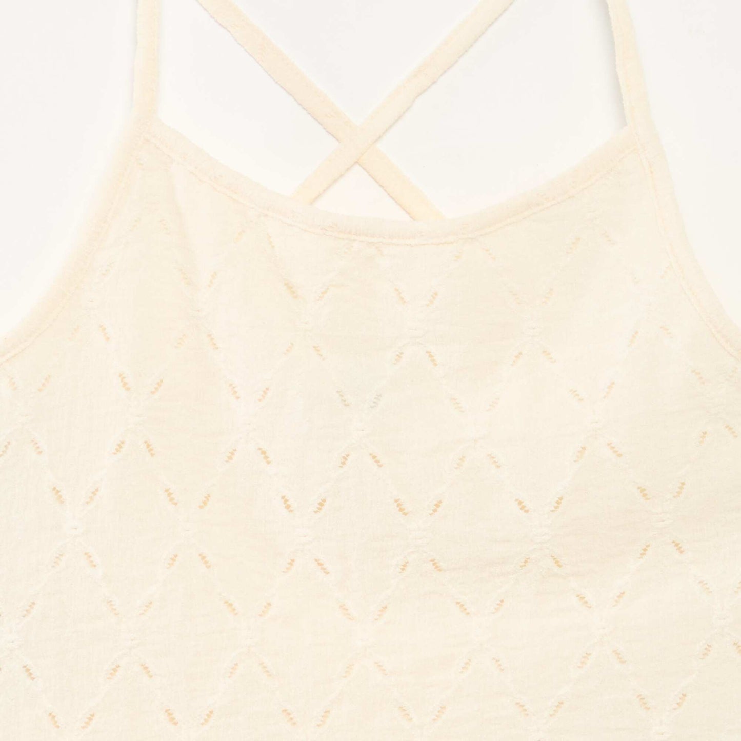 Débardeur en maille fantaisie avec fines bretelles BLANC