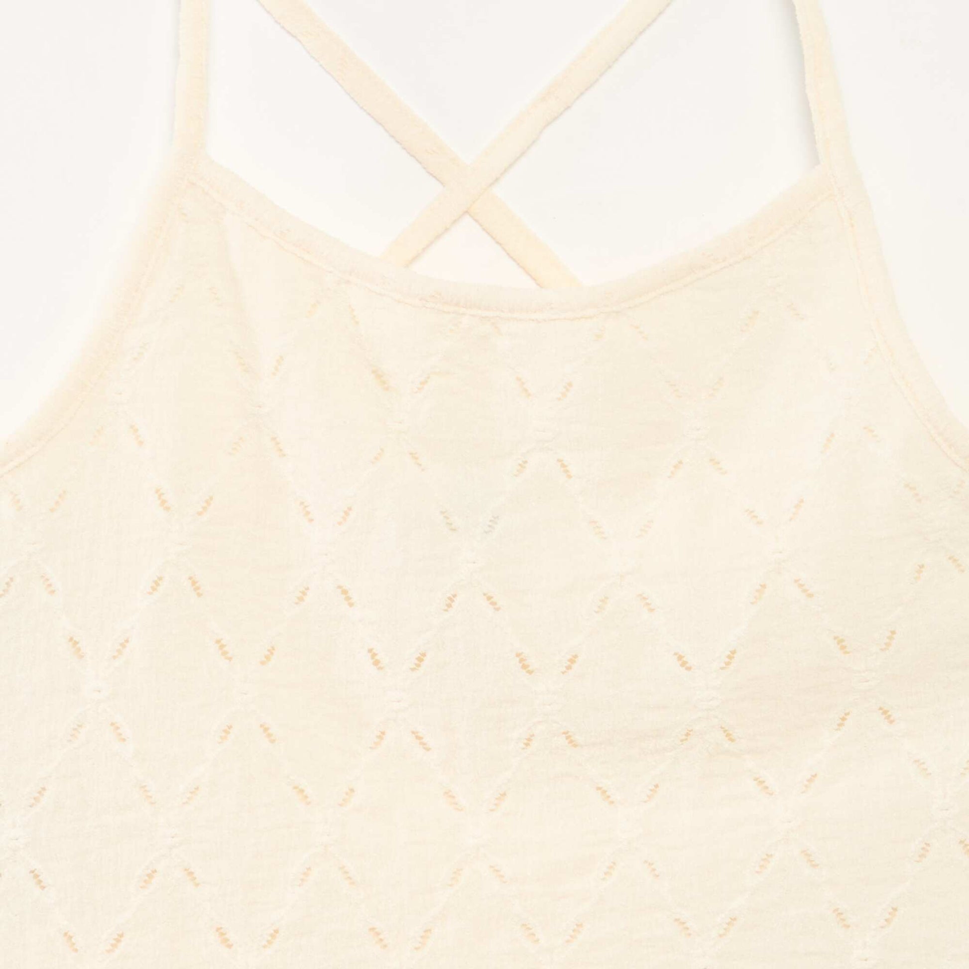 Débardeur en maille fantaisie avec fines bretelles BLANC