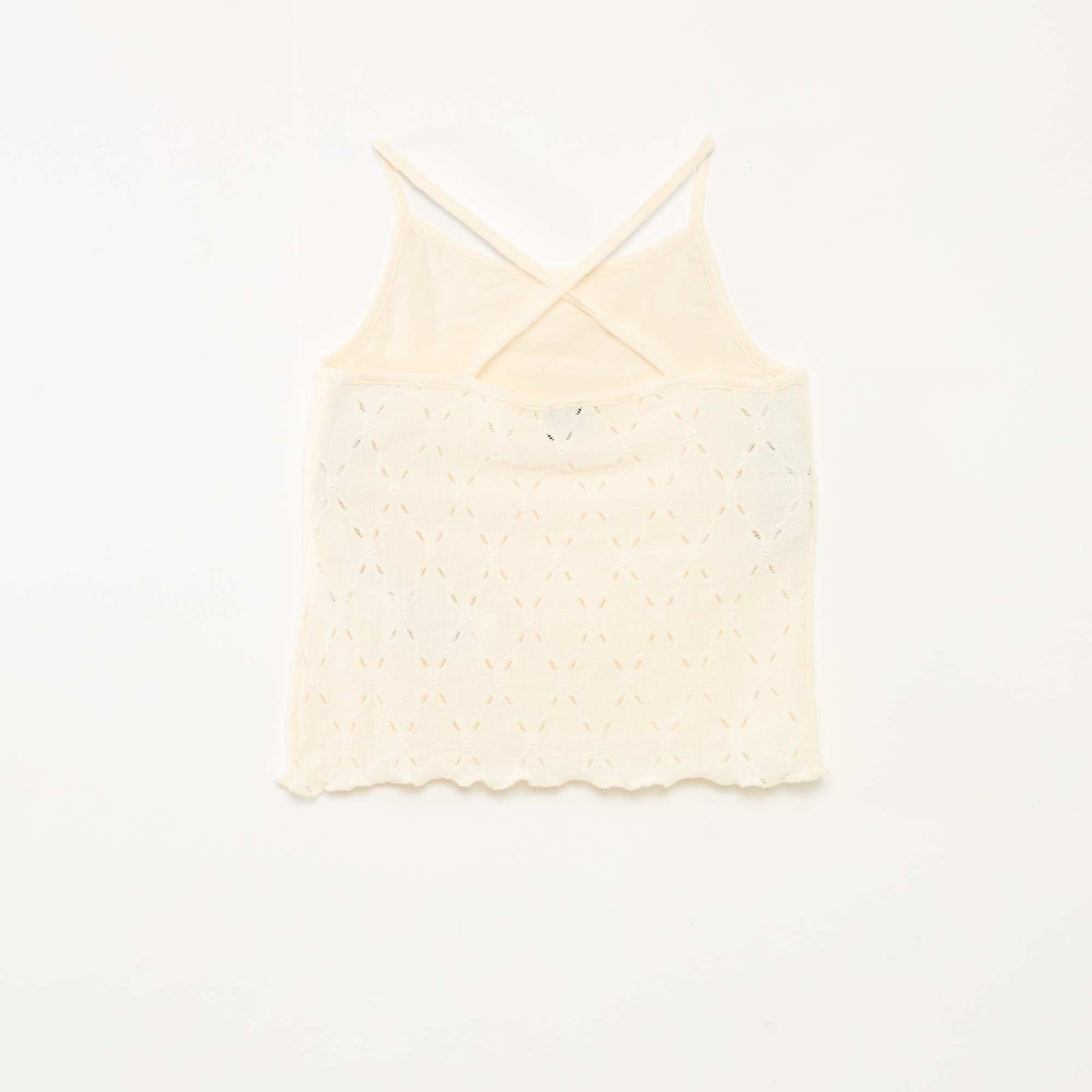 Débardeur en maille fantaisie avec fines bretelles BLANC
