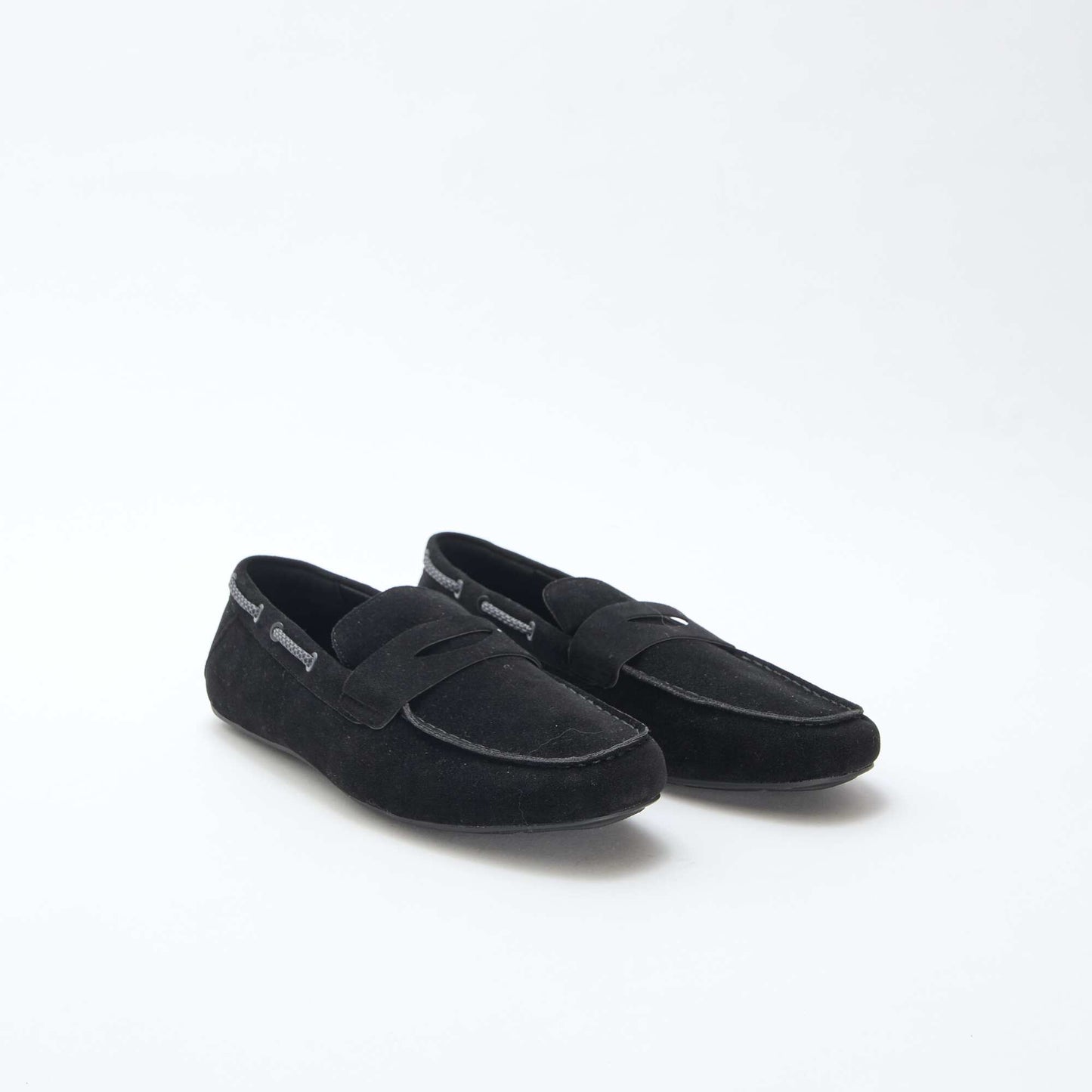Mocassins bateau en suédine unie NOIR