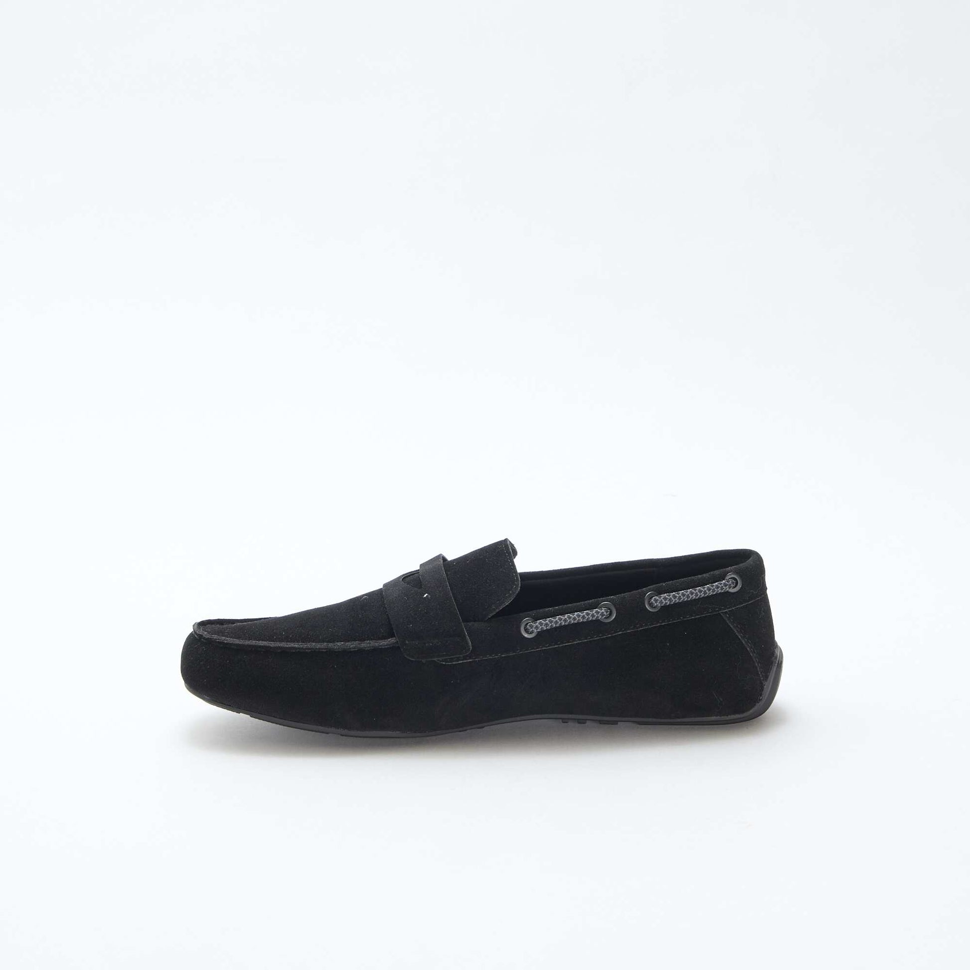 Mocassins bateau en suédine unie NOIR