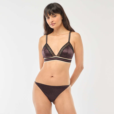 Culotte satinée imprimé léopard VIOLET