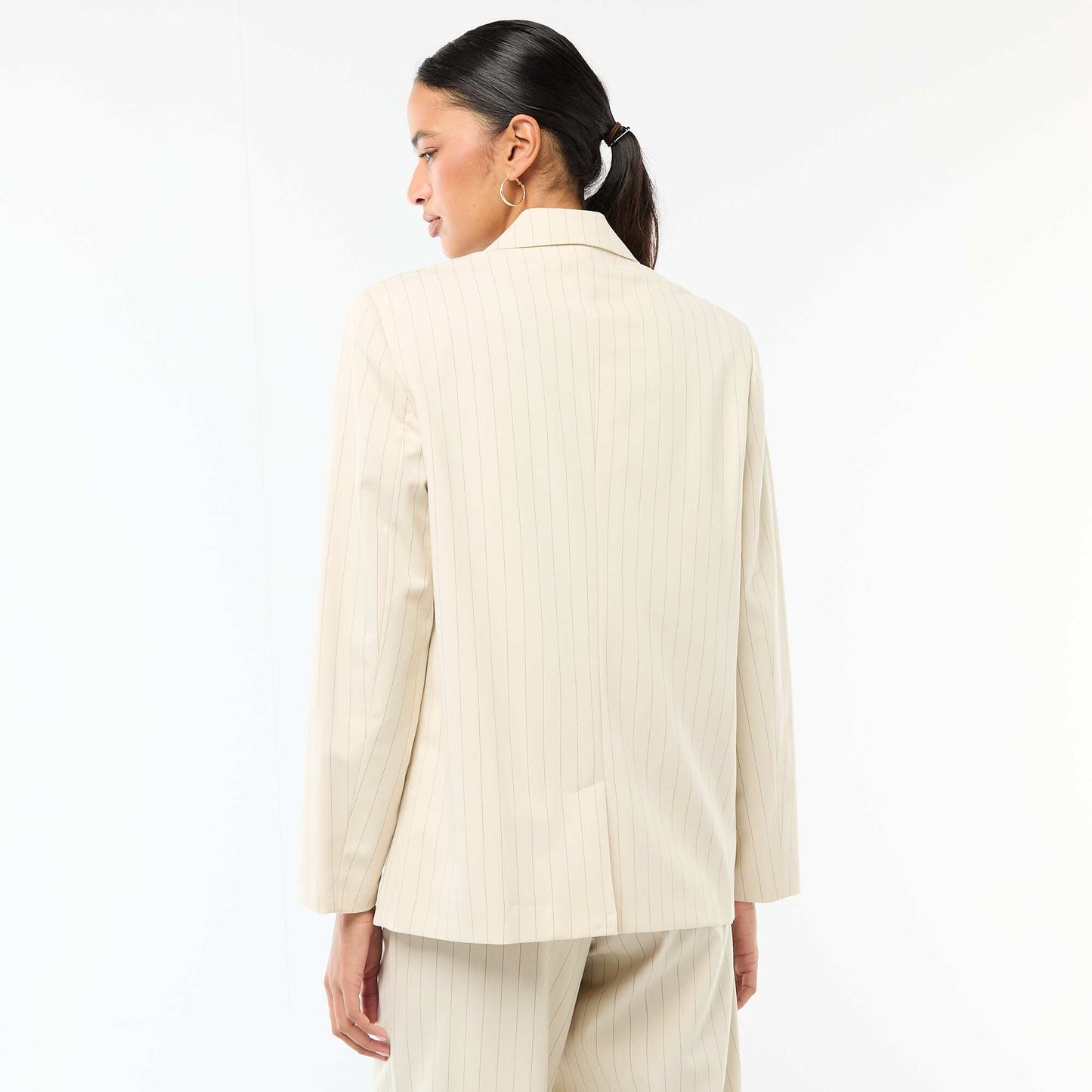Veste de tailleur avec ouverture double boutonnage BEIGE