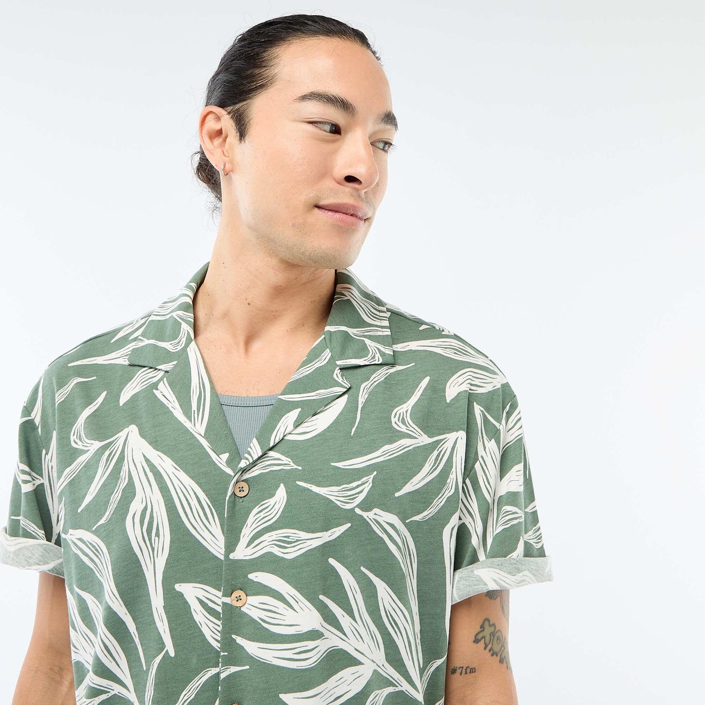 Chemise à manches courtes à motif VERT