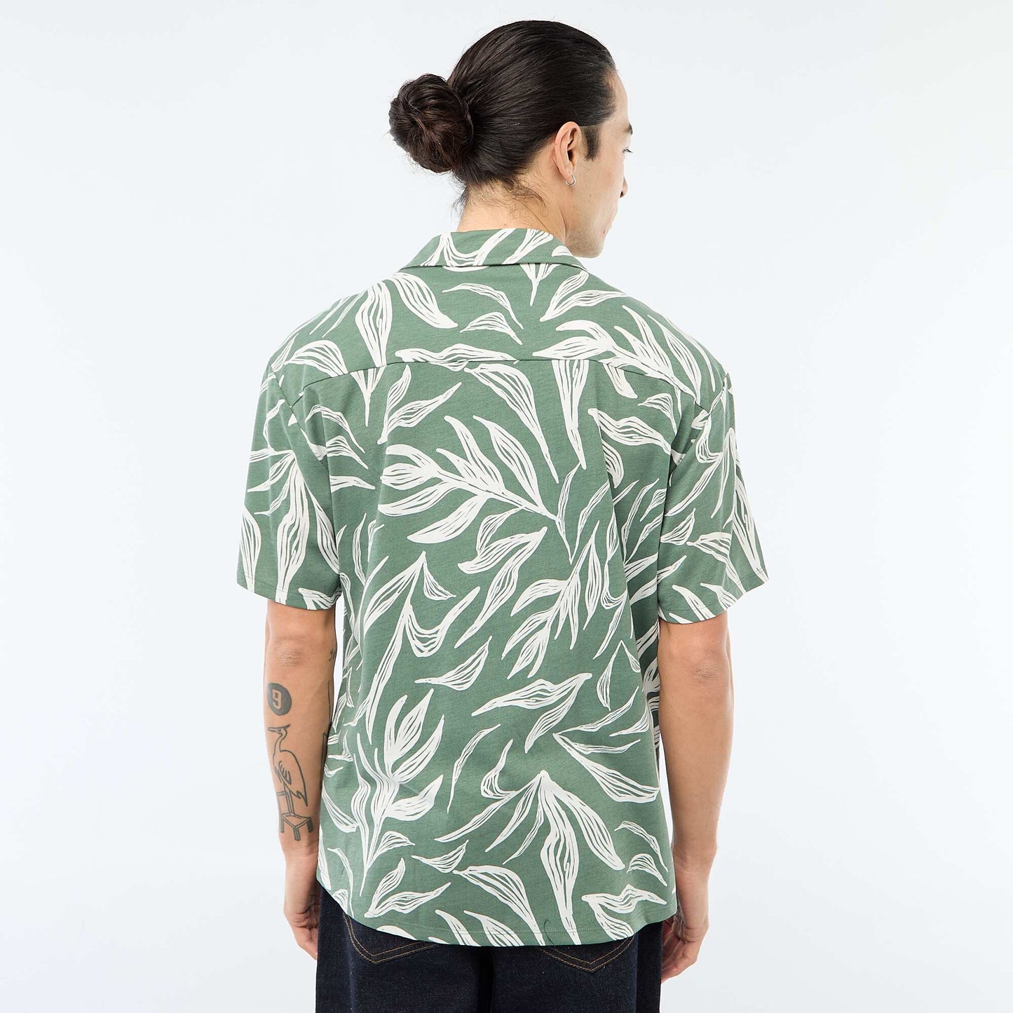 Chemise à manches courtes à motif VERT