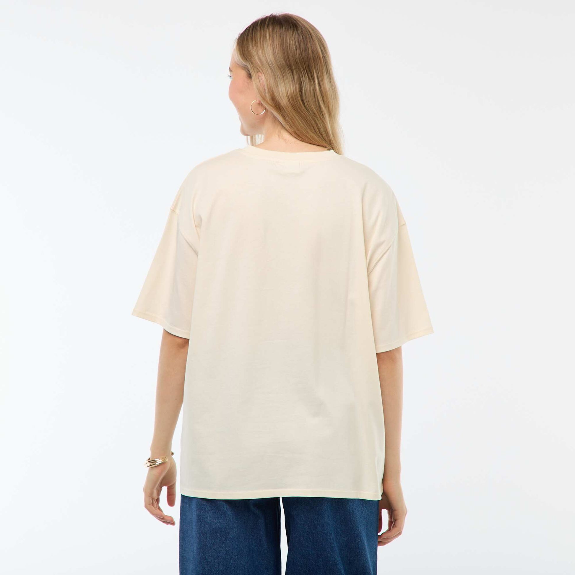 Tee-shirt 'Stitch' 'Disney' manches courtes BEIGE