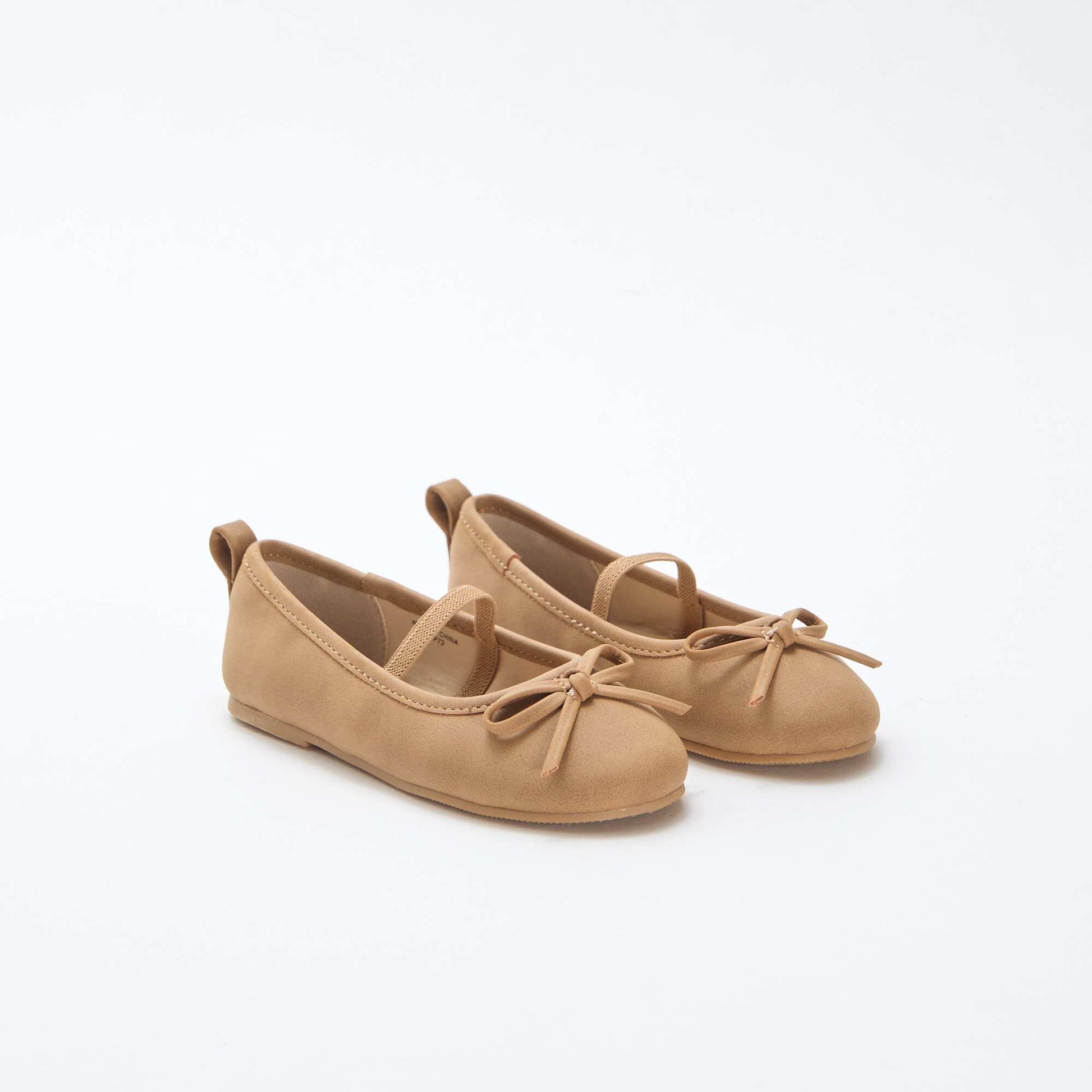 Ballerines en simili à bride MARRON