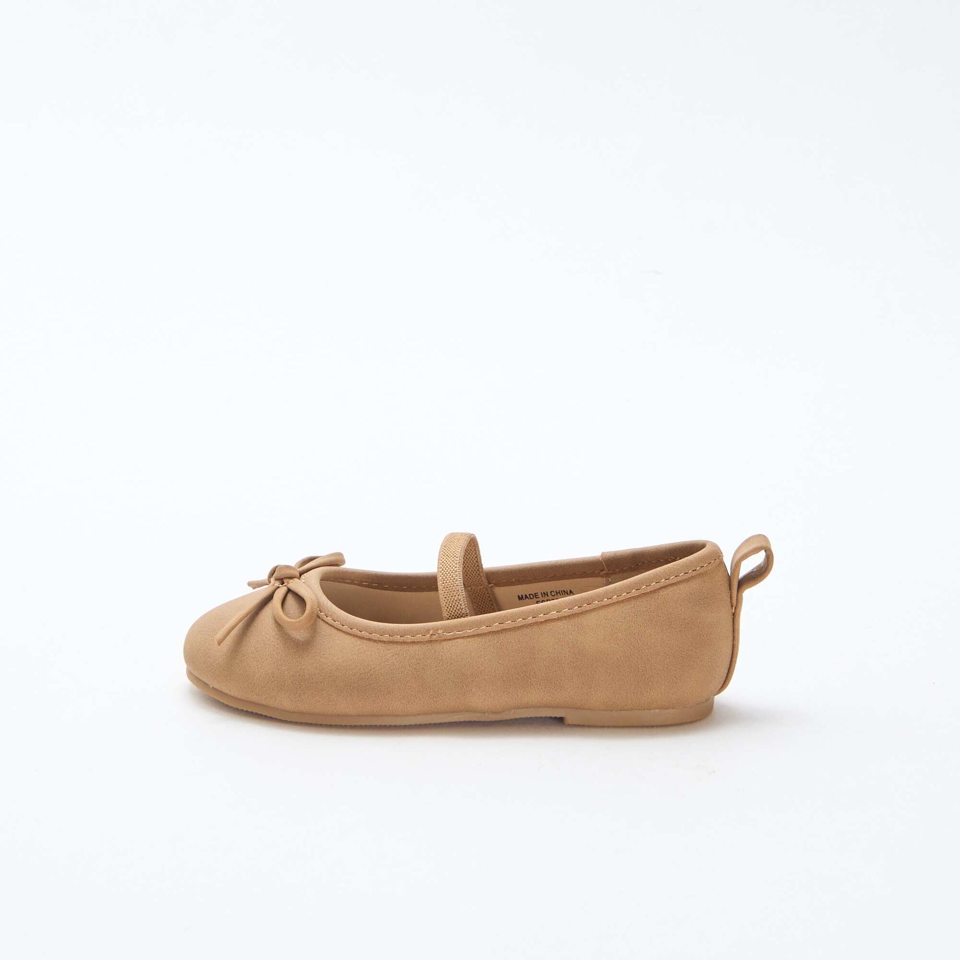 Ballerines en simili à bride MARRON
