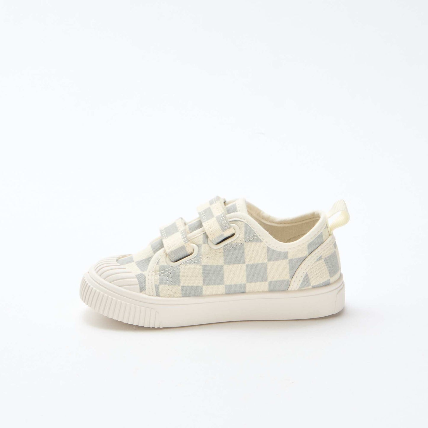 Baskets en toile imprimé damiers BLEU