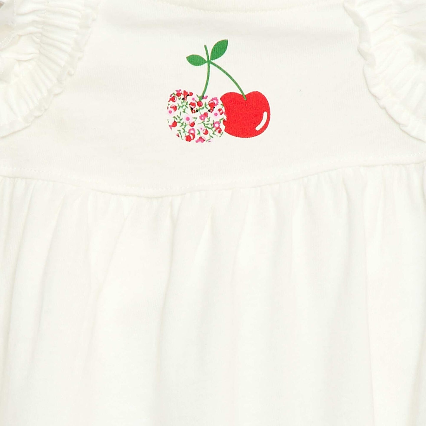 Tee-shirt à épaules volantées BLANC