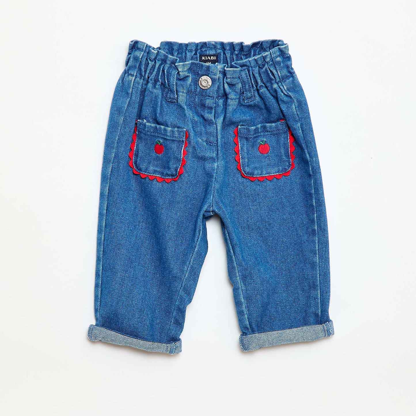 Pantalon en jean à poches fantaisies BLEU