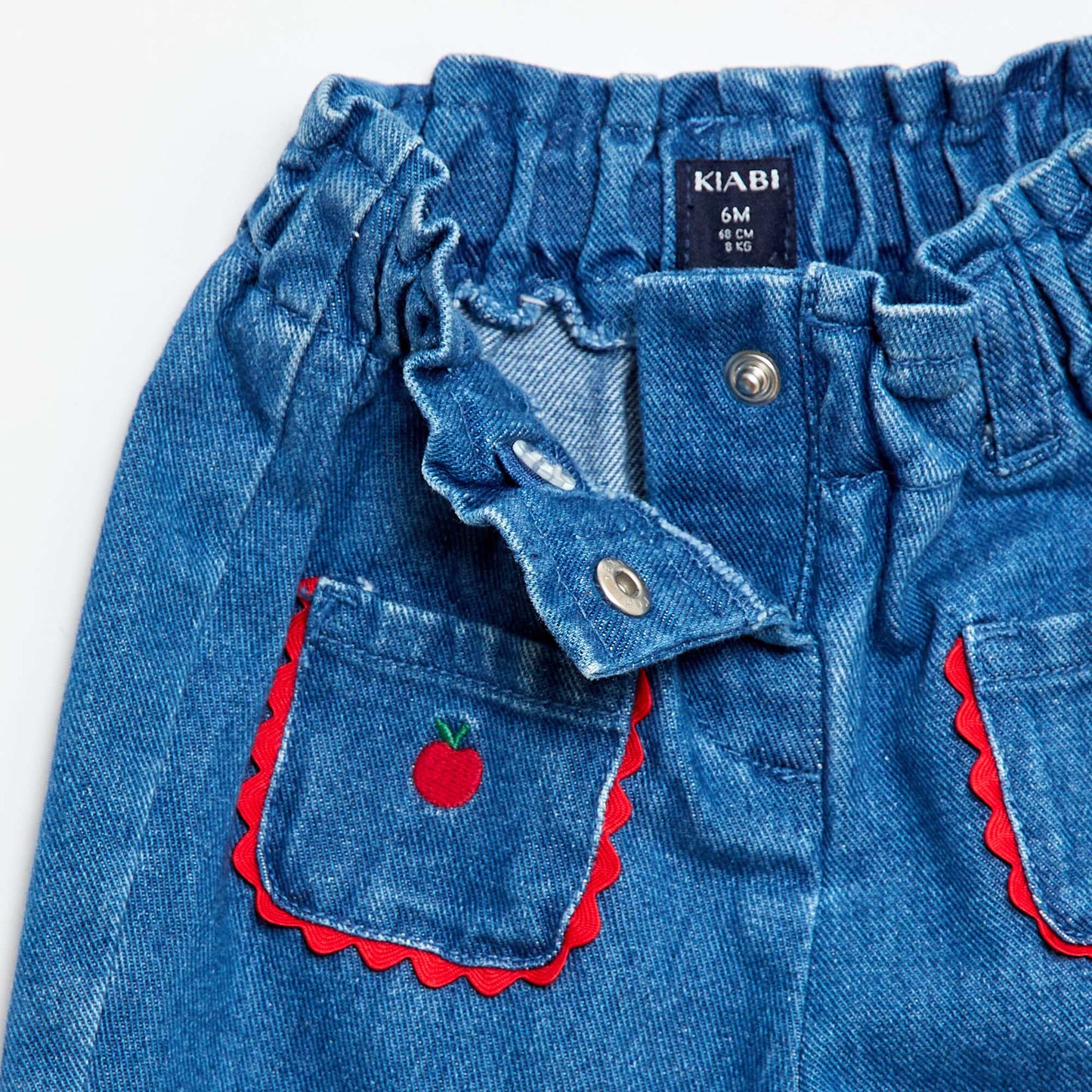 Pantalon en jean à poches fantaisies BLEU