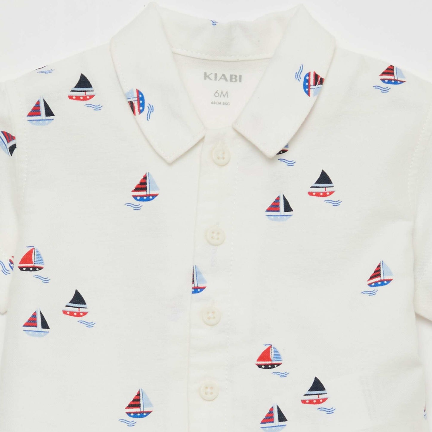 Ensemble chemise + short en coton - 2 pièces BLANC