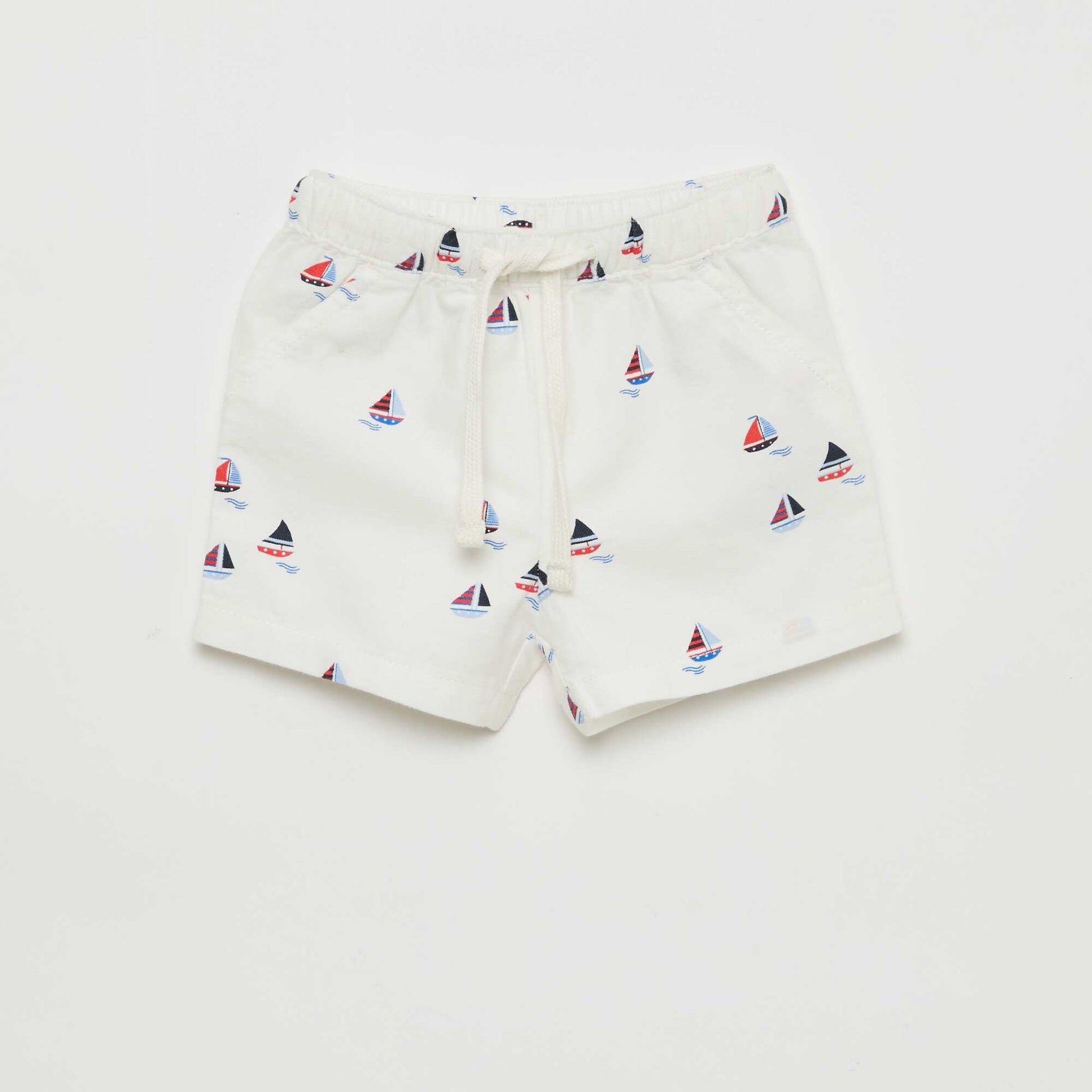 Ensemble chemise + short en coton - 2 pièces BLANC